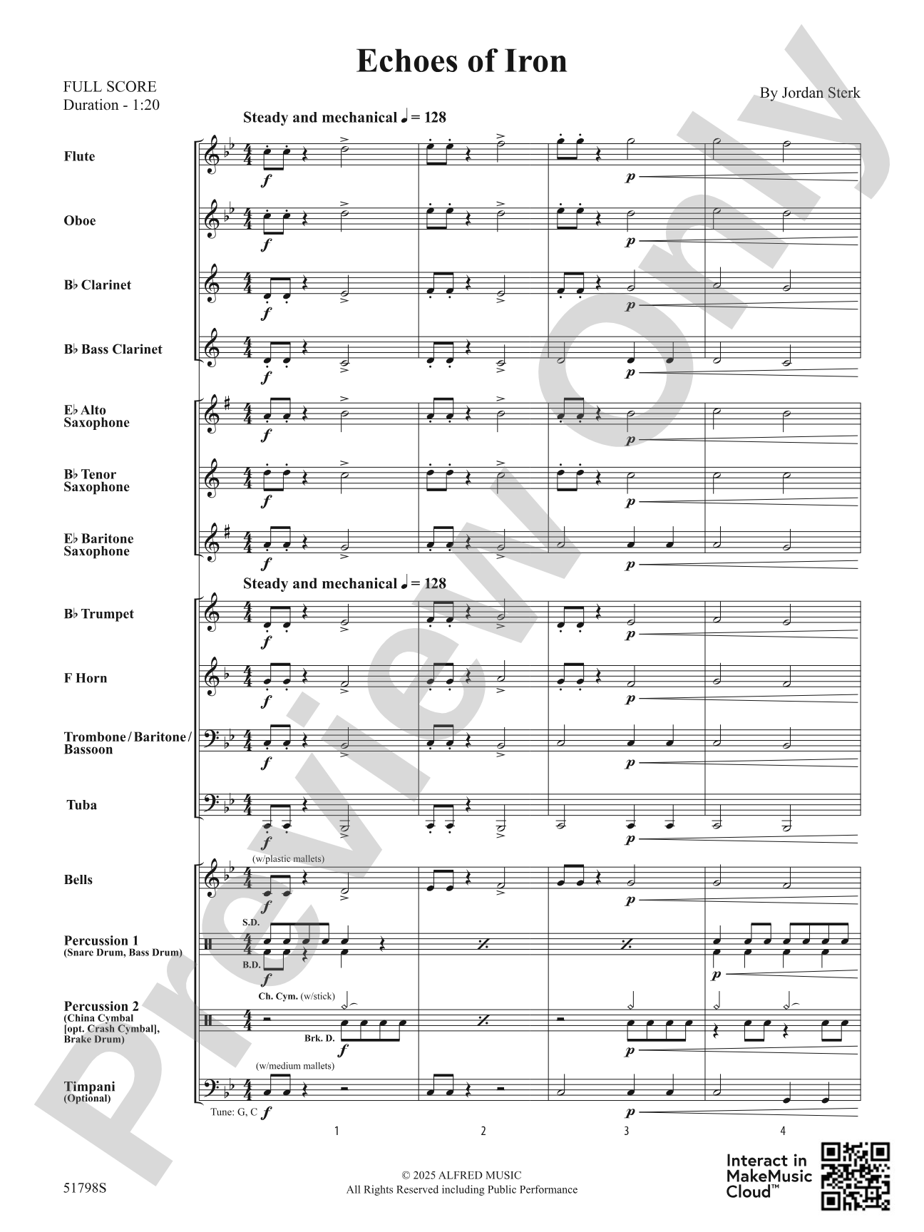 Echoes of Iron: Concert Band Conductor Score & Parts
