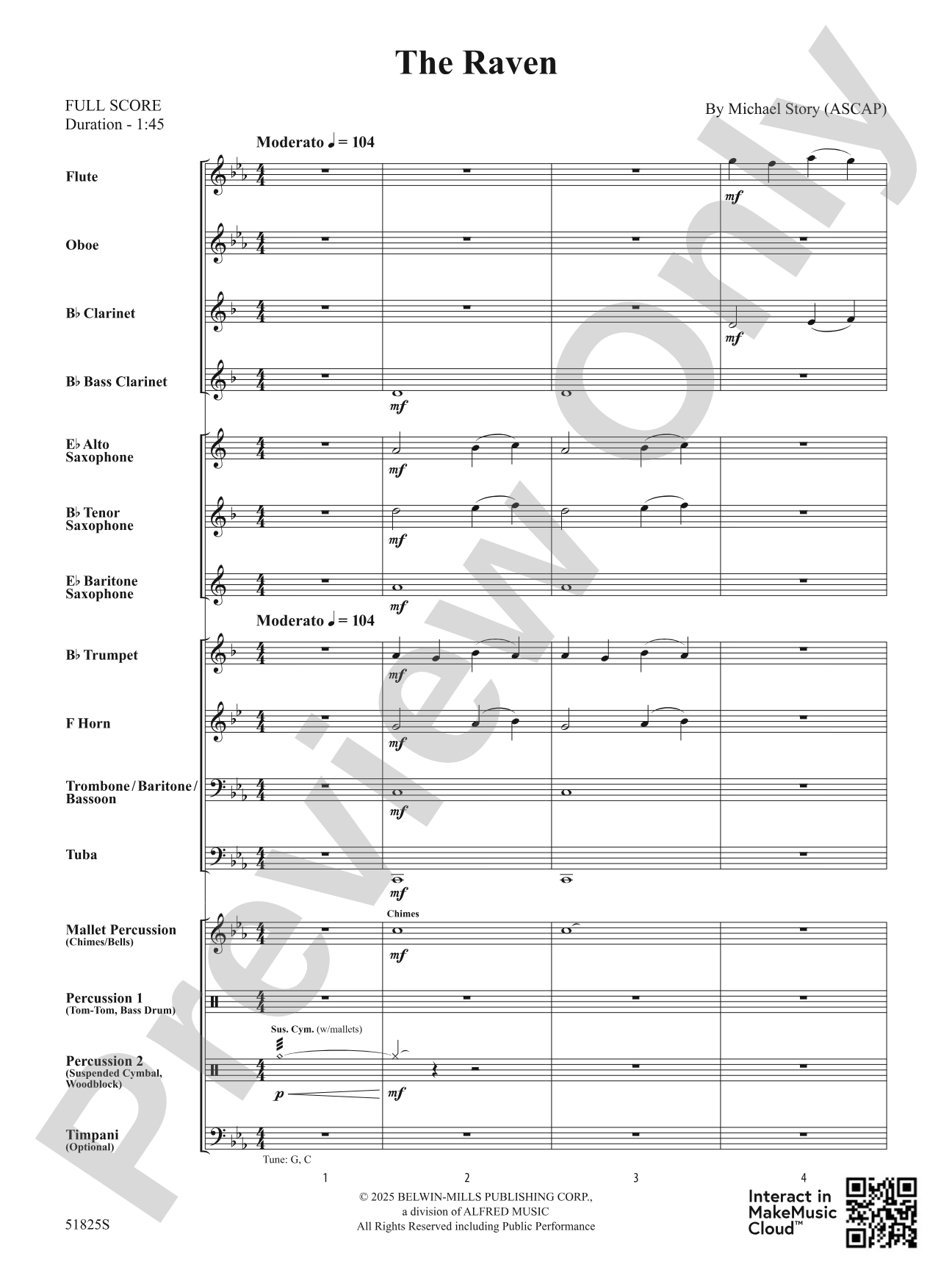 The Raven: Concert Band Conductor Score & Parts