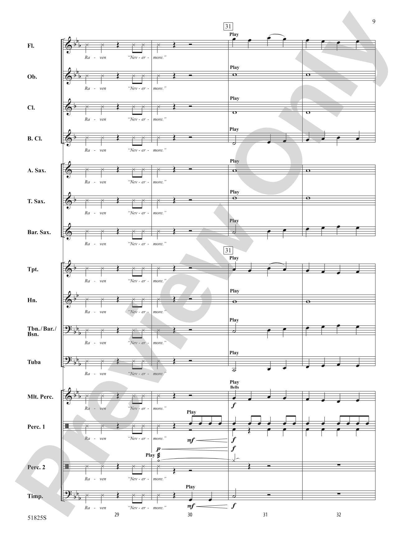 The Raven: Concert Band Conductor Score & Parts