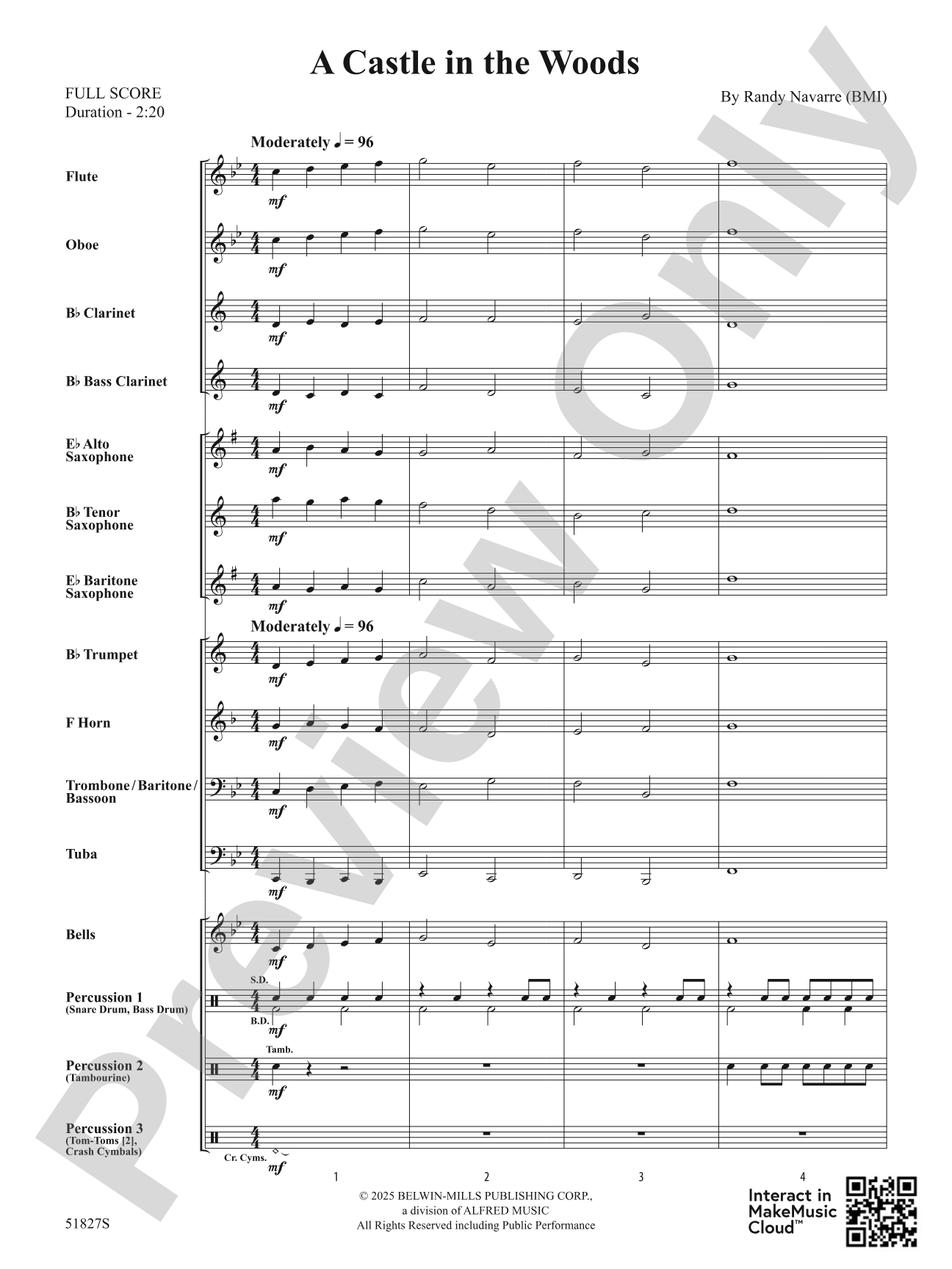 A Castle in the Woods: Concert Band Conductor Score & Parts