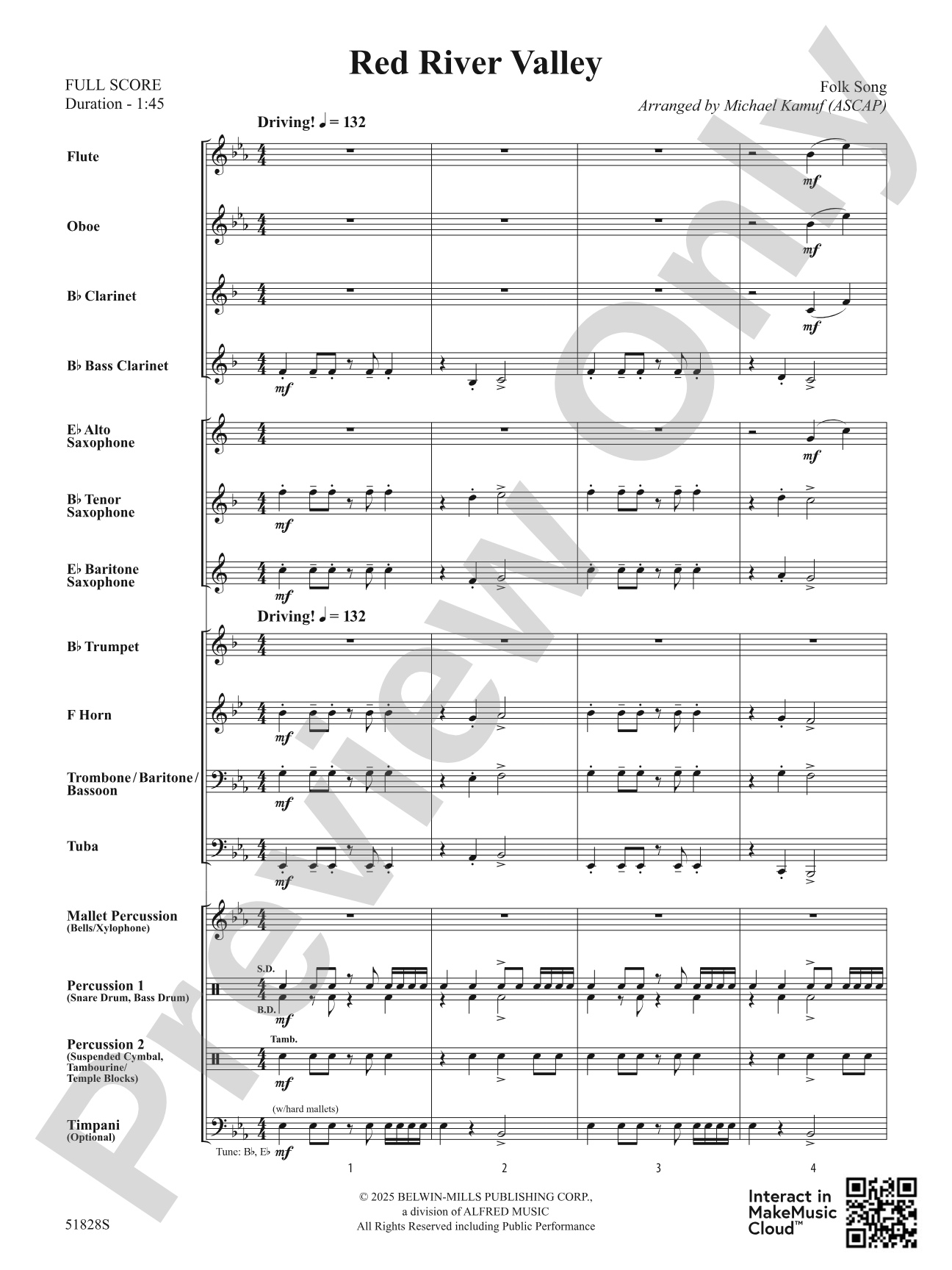 Red River Valley: Concert Band Conductor Score & Parts