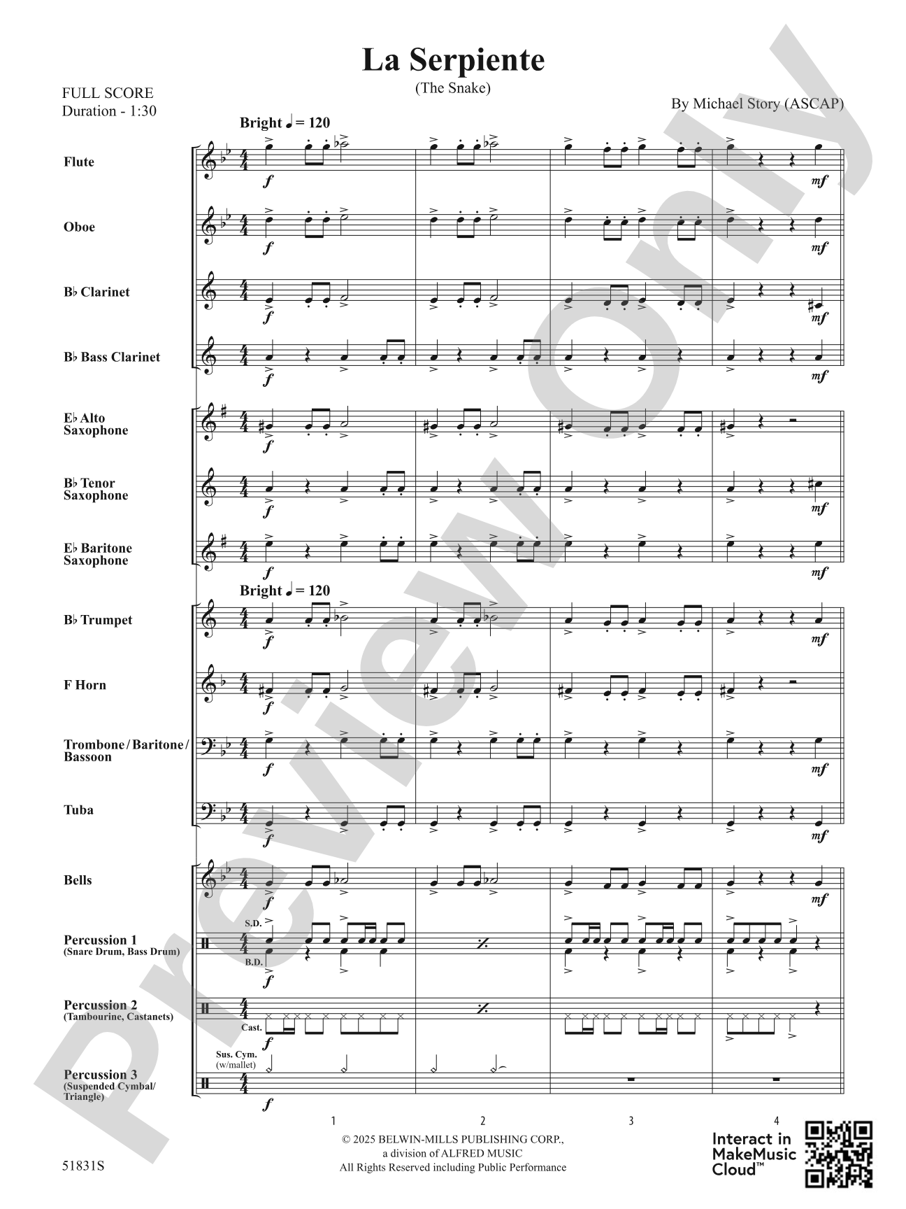 La Serpiente: Concert Band Conductor Score & Parts