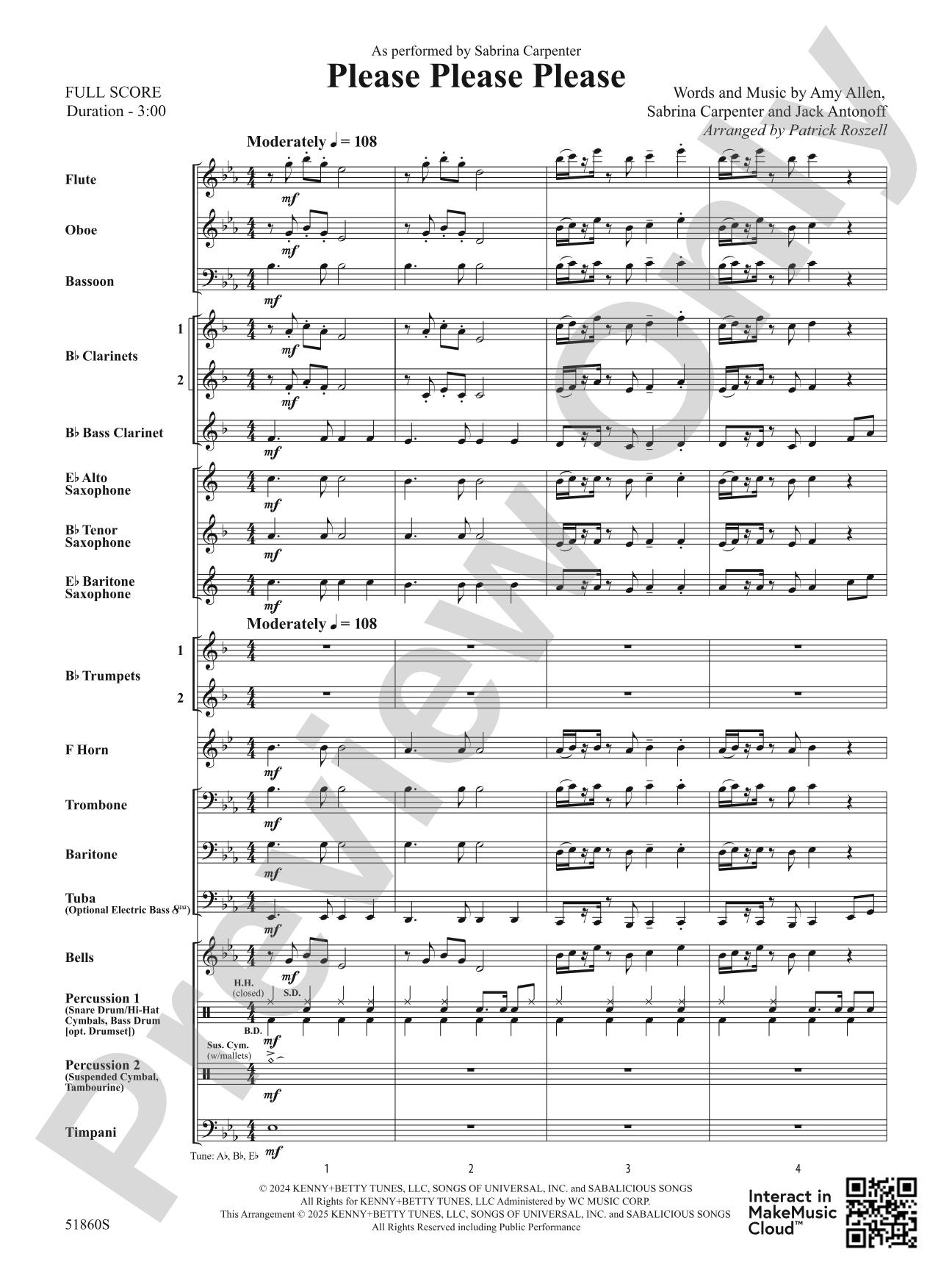 Please Please Please: Concert Band Conductor Score & Parts