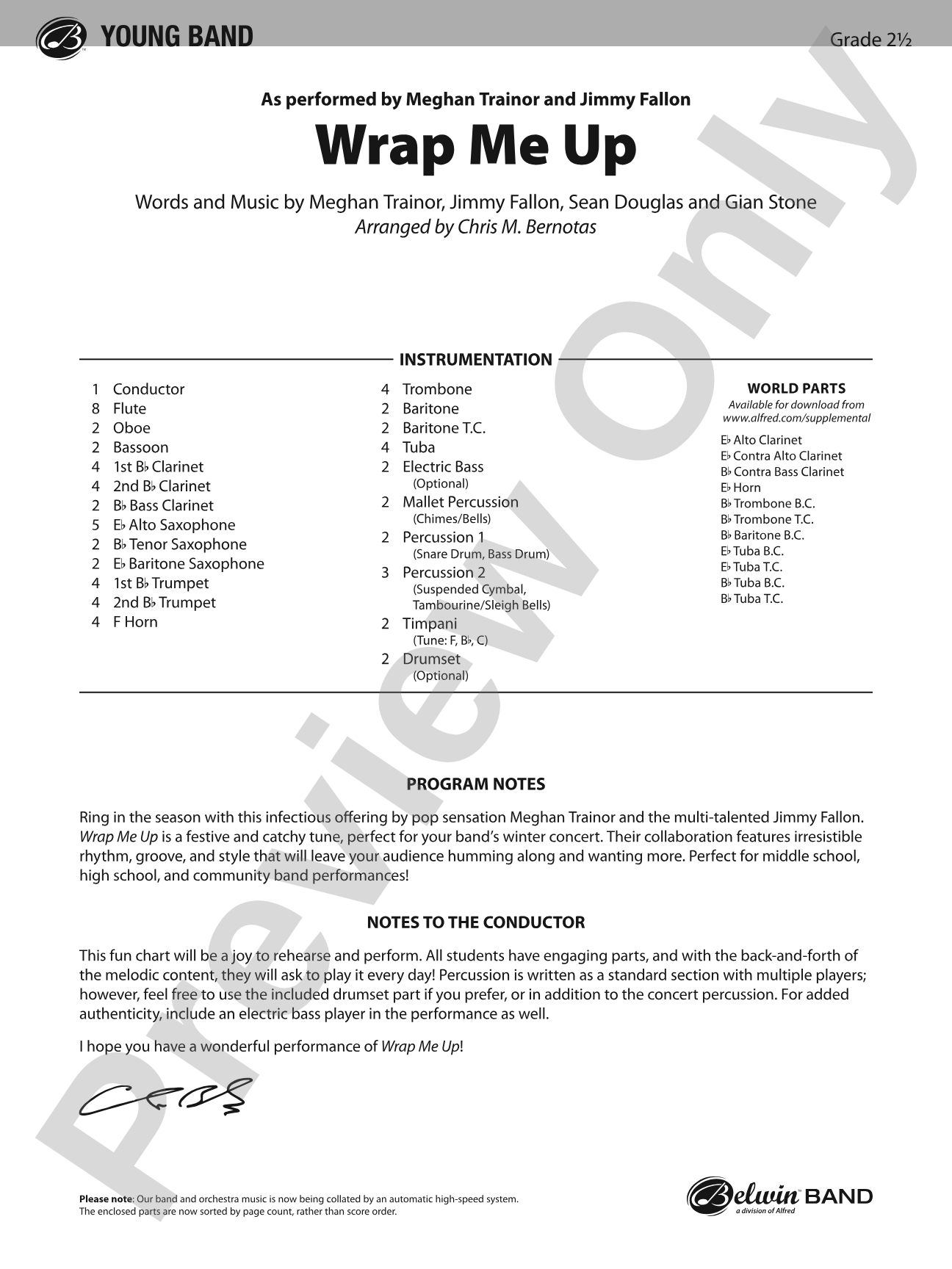 Wrap Me Up: Concert Band Conductor Score & Parts