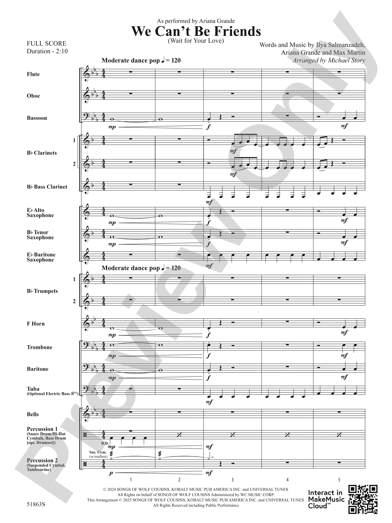 We Can't Be Friends: Concert Band Conductor Score & Parts
