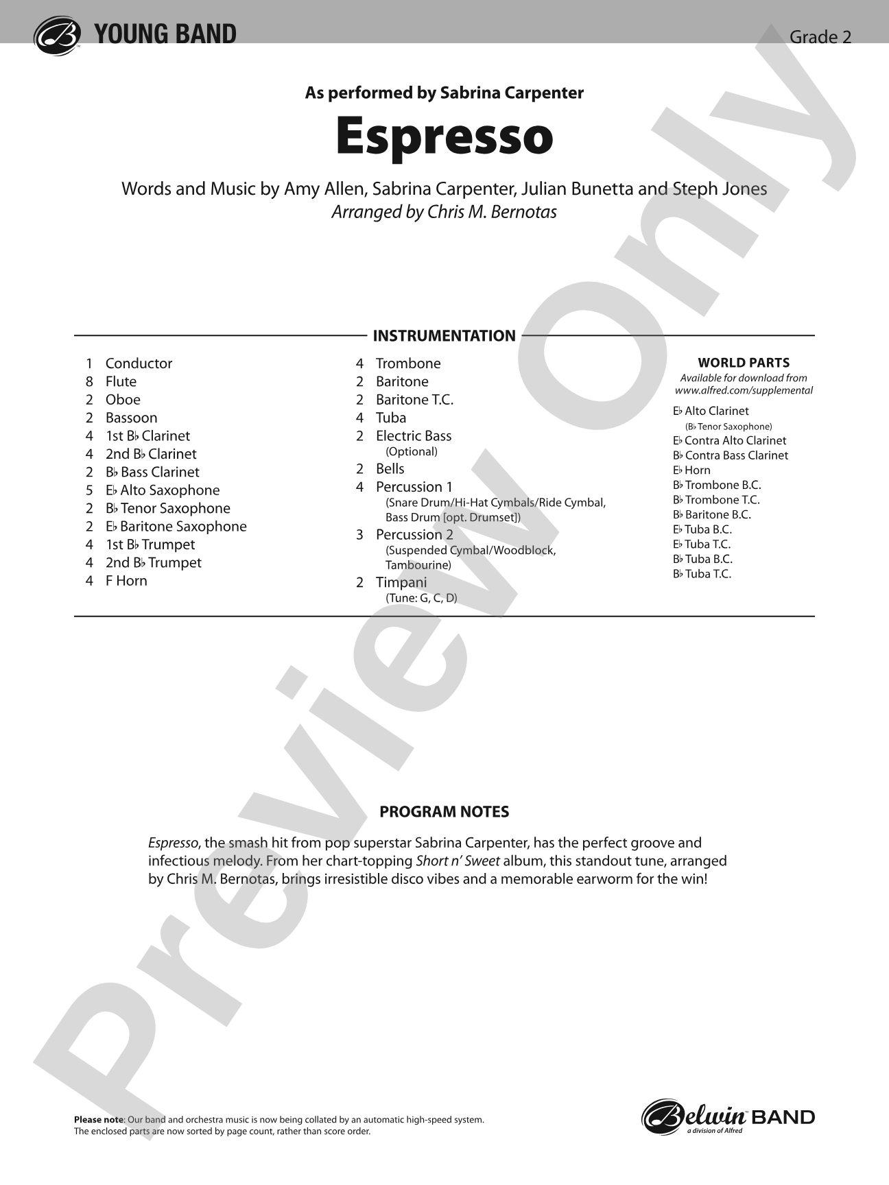 Espresso: Concert Band Conductor Score & Parts