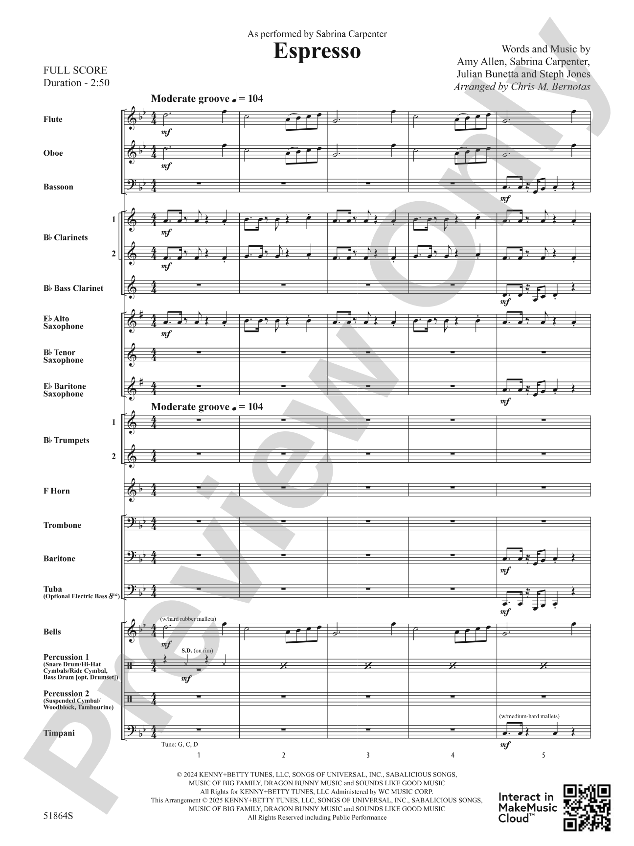 Espresso: Concert Band Conductor Score & Parts