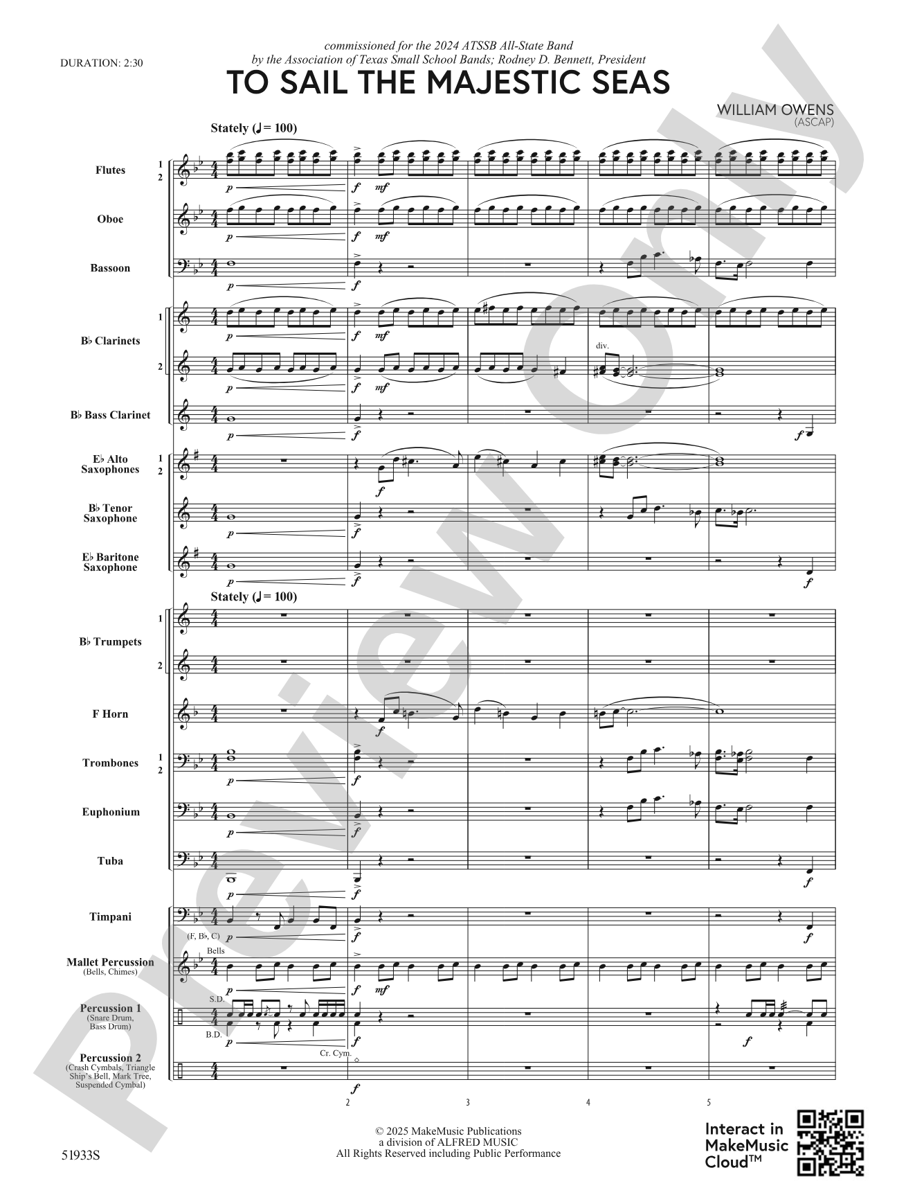 To Sail the Majestic Seas: Concert Band Conductor Score & Parts