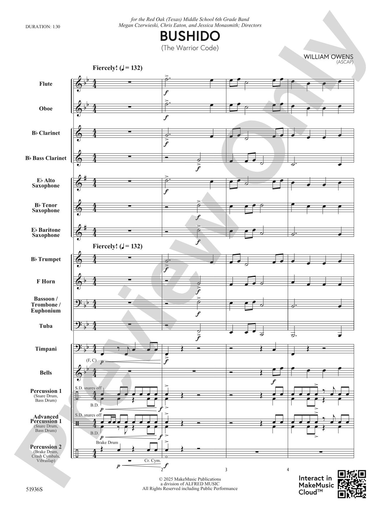 Bushido: Concert Band Conductor Score & Parts