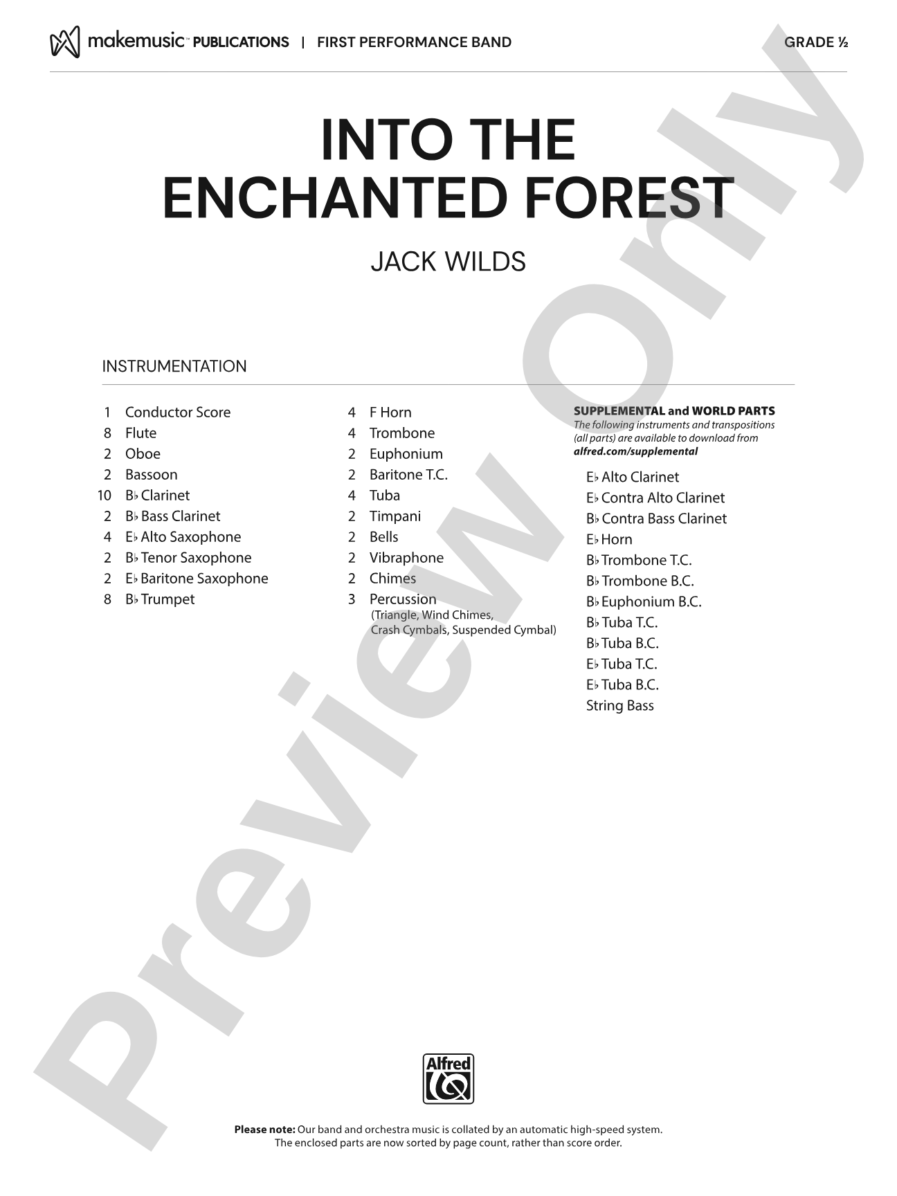 Into the Enchanted Forest: Concert Band Conductor Score & Parts