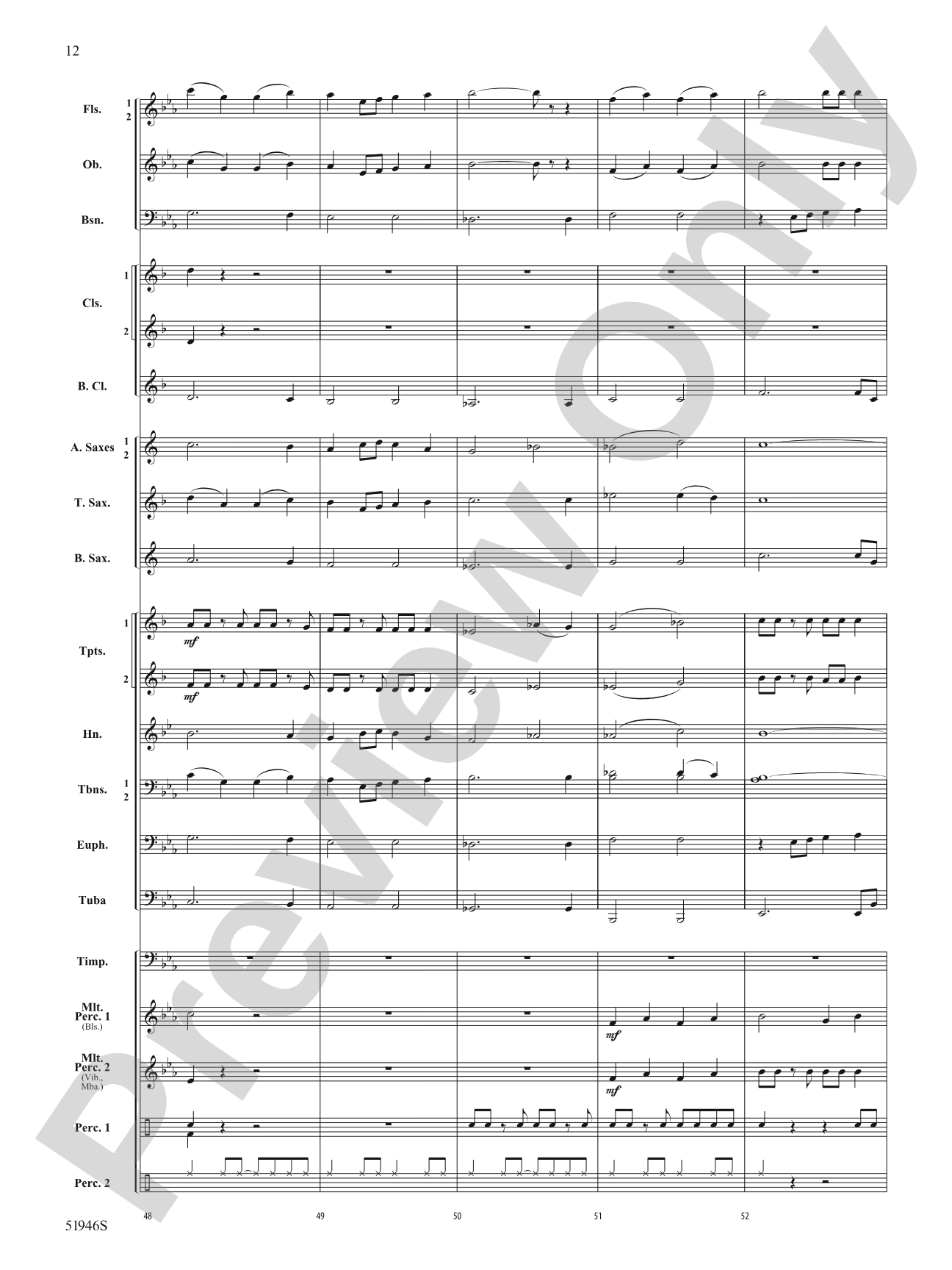 Ocean Blue: Concert Band Conductor Score & Parts