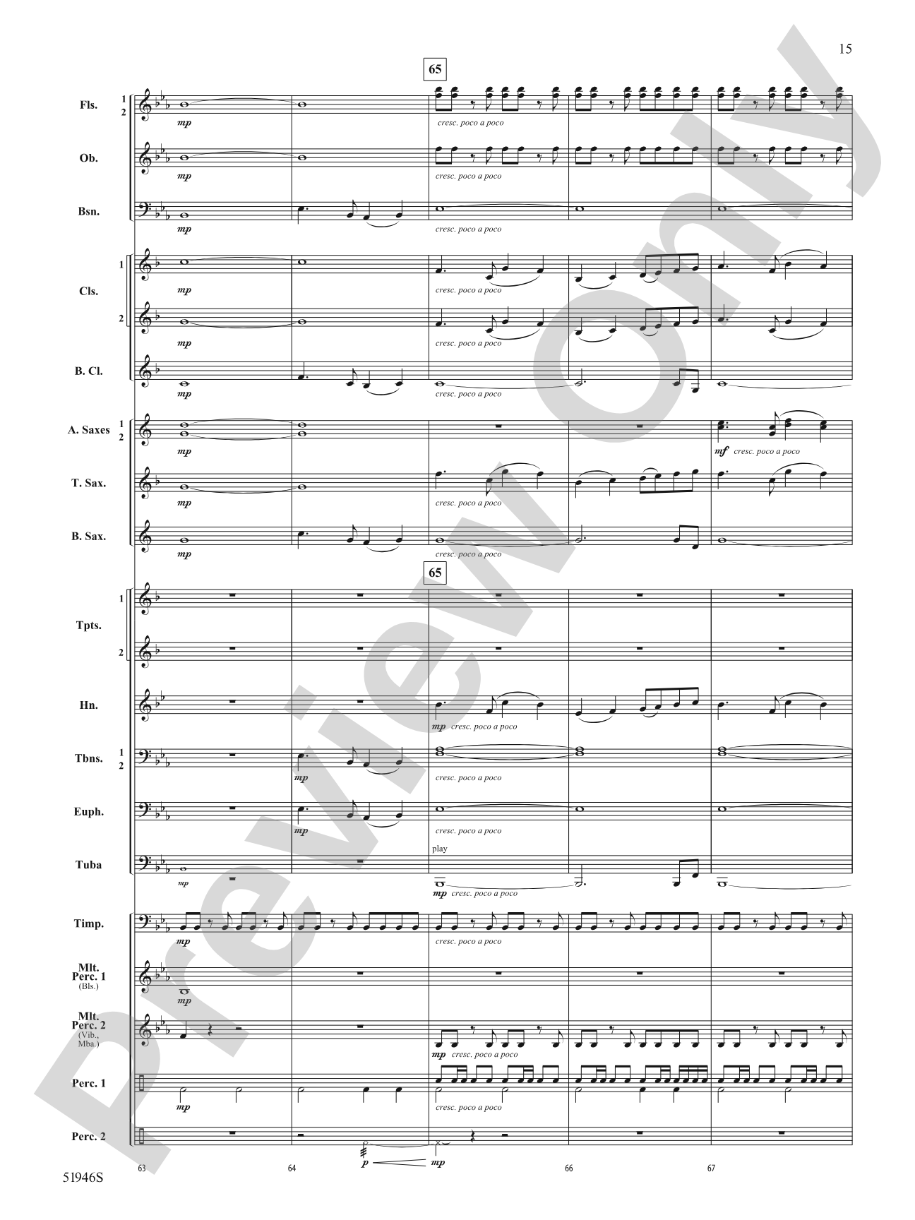 Ocean Blue: Concert Band Conductor Score & Parts