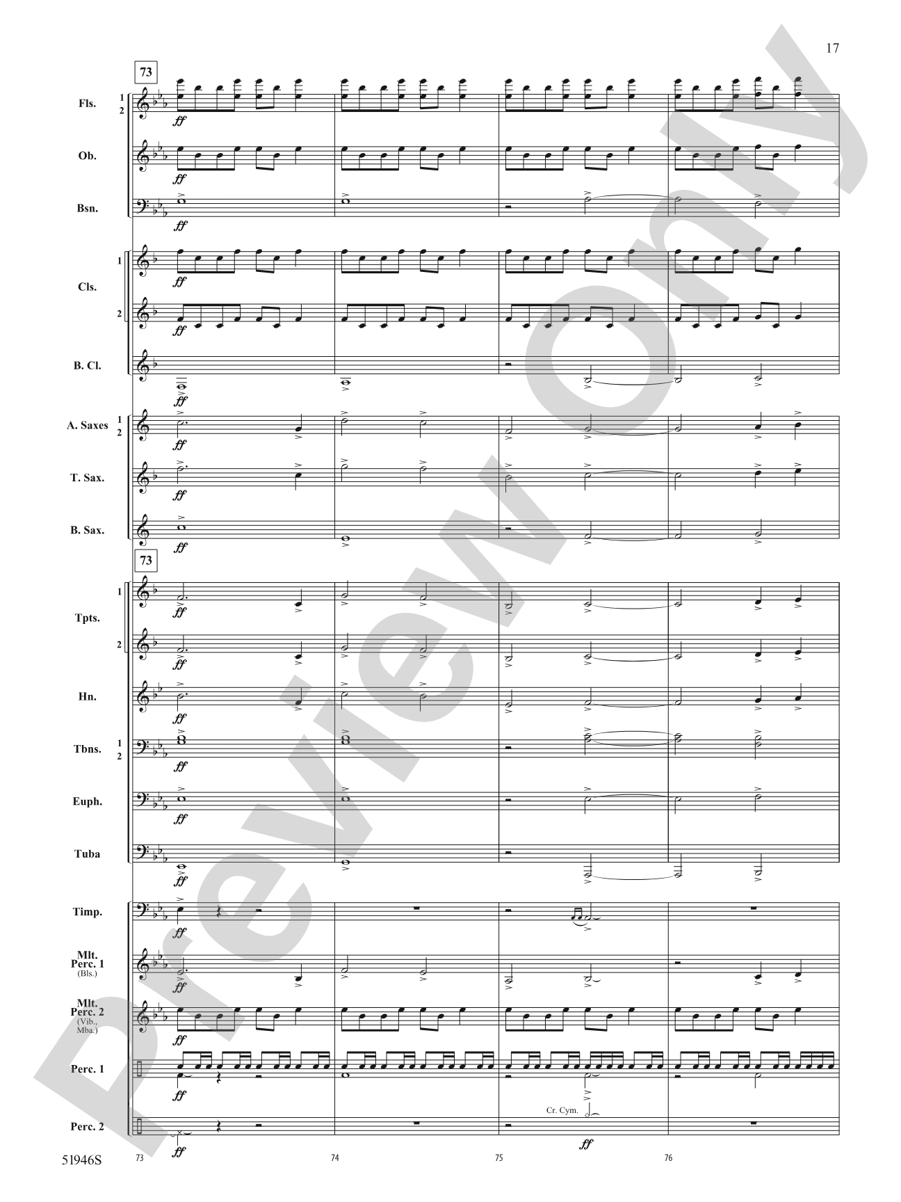 Ocean Blue: Concert Band Conductor Score & Parts