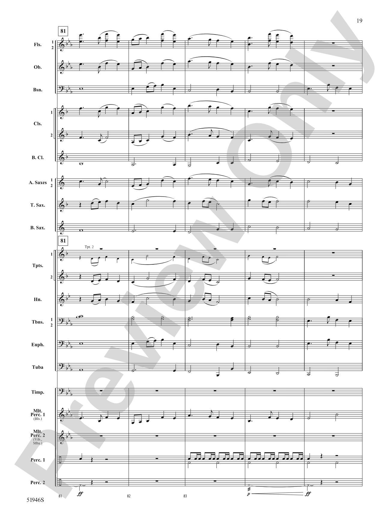 Ocean Blue: Concert Band Conductor Score & Parts