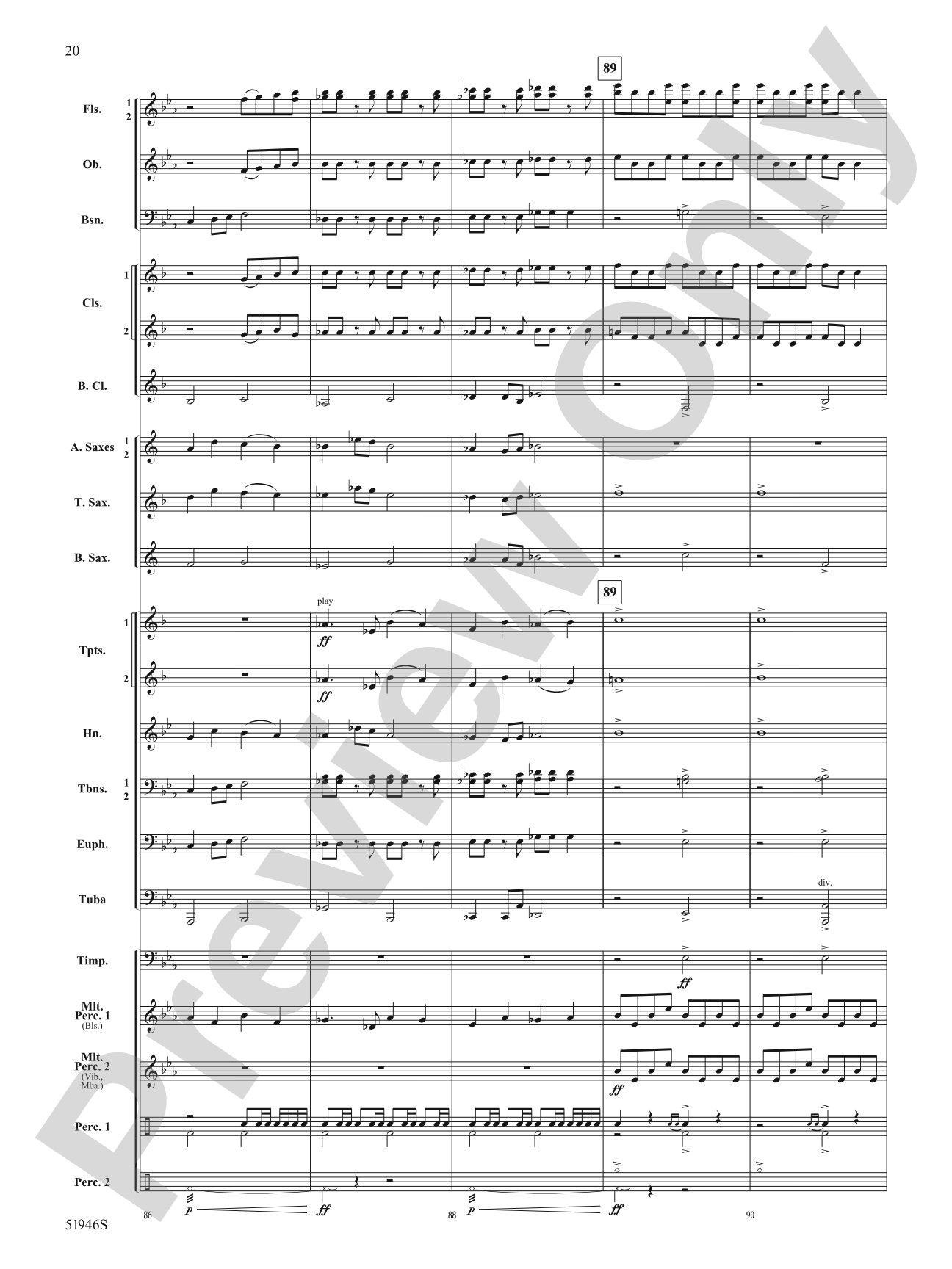 Ocean Blue: Concert Band Conductor Score & Parts
