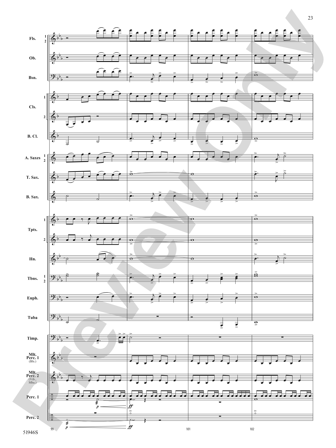 Ocean Blue: Concert Band Conductor Score & Parts