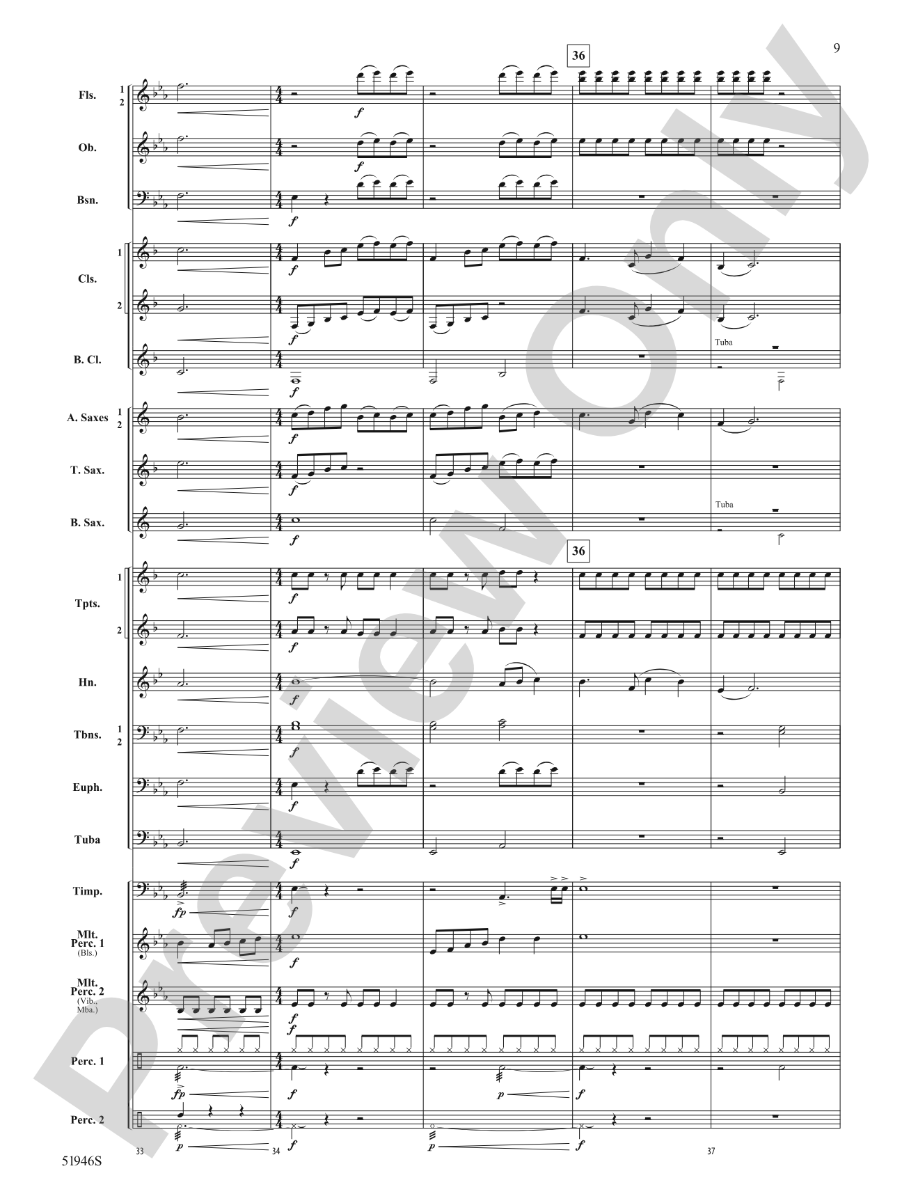 Ocean Blue: Concert Band Conductor Score & Parts