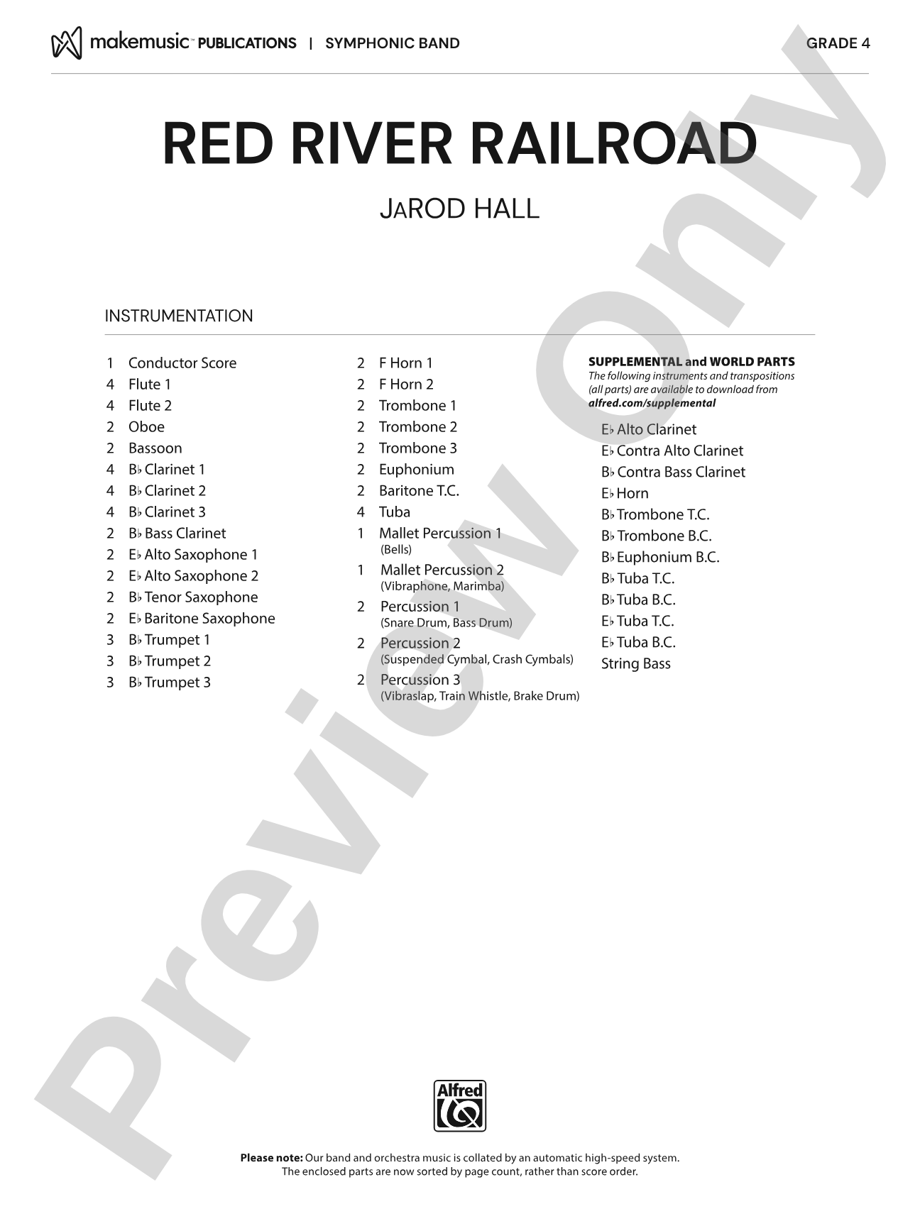 Red River Railroad: Concert Band Conductor Score & Parts