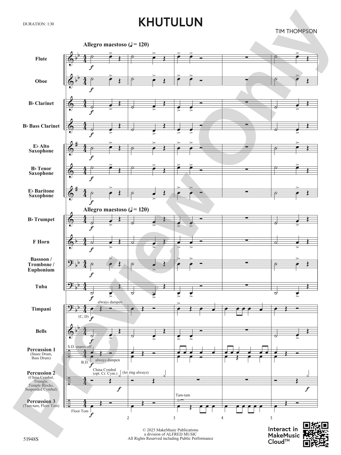 Khutulun: Concert Band Conductor Score & Parts