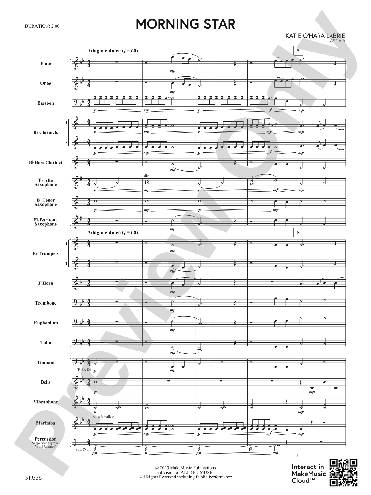 Morning Star: Concert Band Conductor Score & Parts