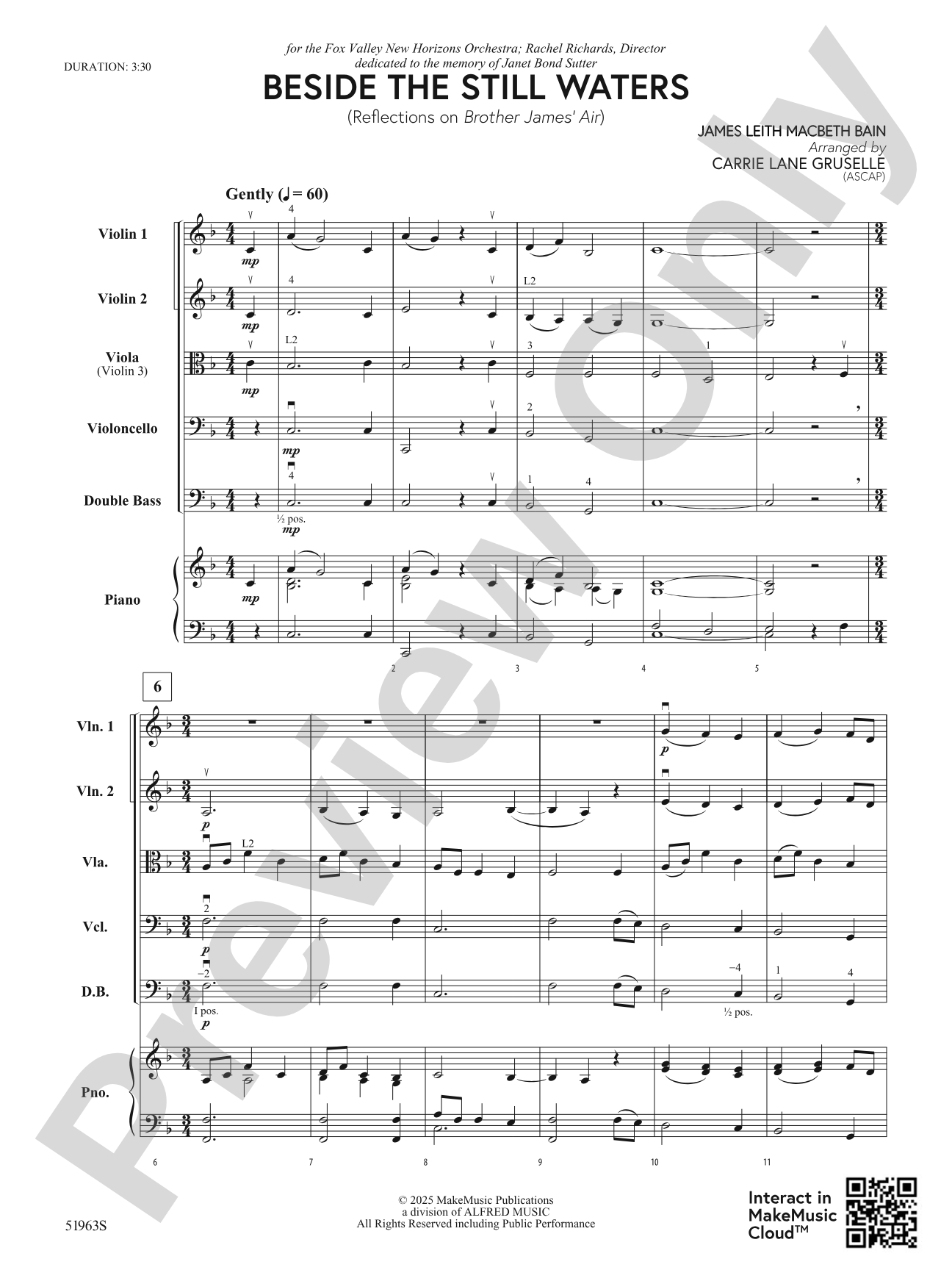 Beside the Still Waters: String Orchestra Conductor Score & Parts