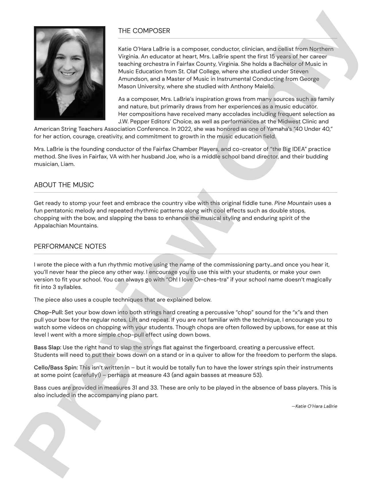 Pine Mountain: String Orchestra Conductor Score & Parts