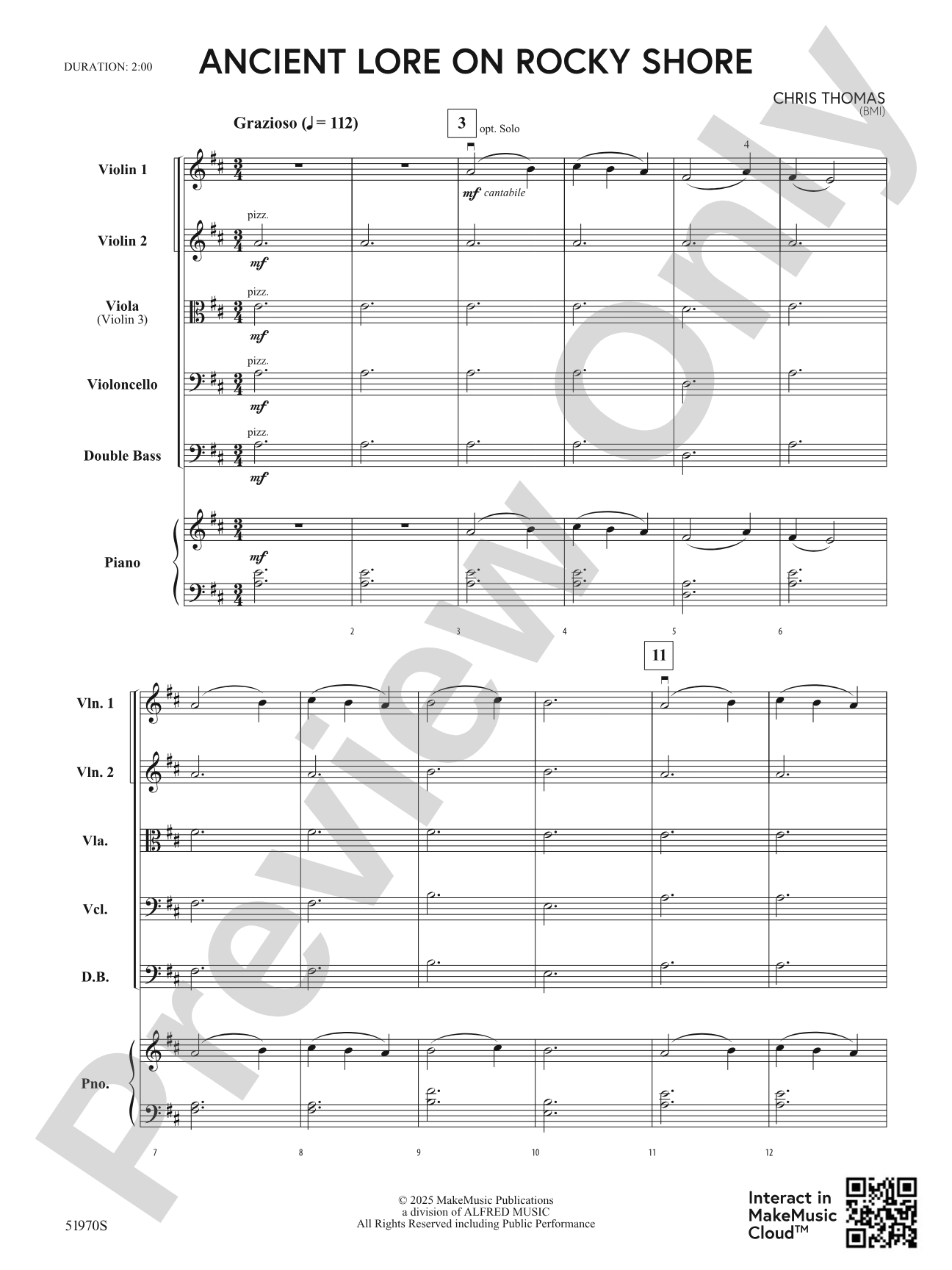 Ancient Lore on Rocky Shore: String Orchestra Conductor Score & Parts