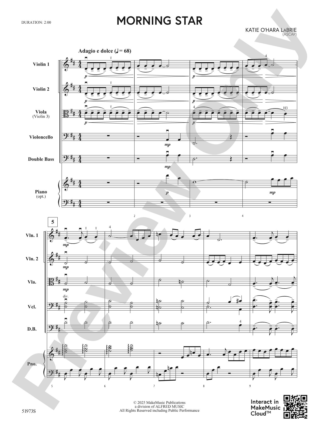 Morning Star: String Orchestra Conductor Score & Parts