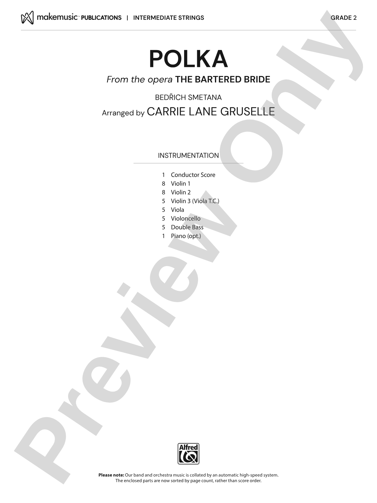 Polka: String Orchestra Conductor Score & Parts