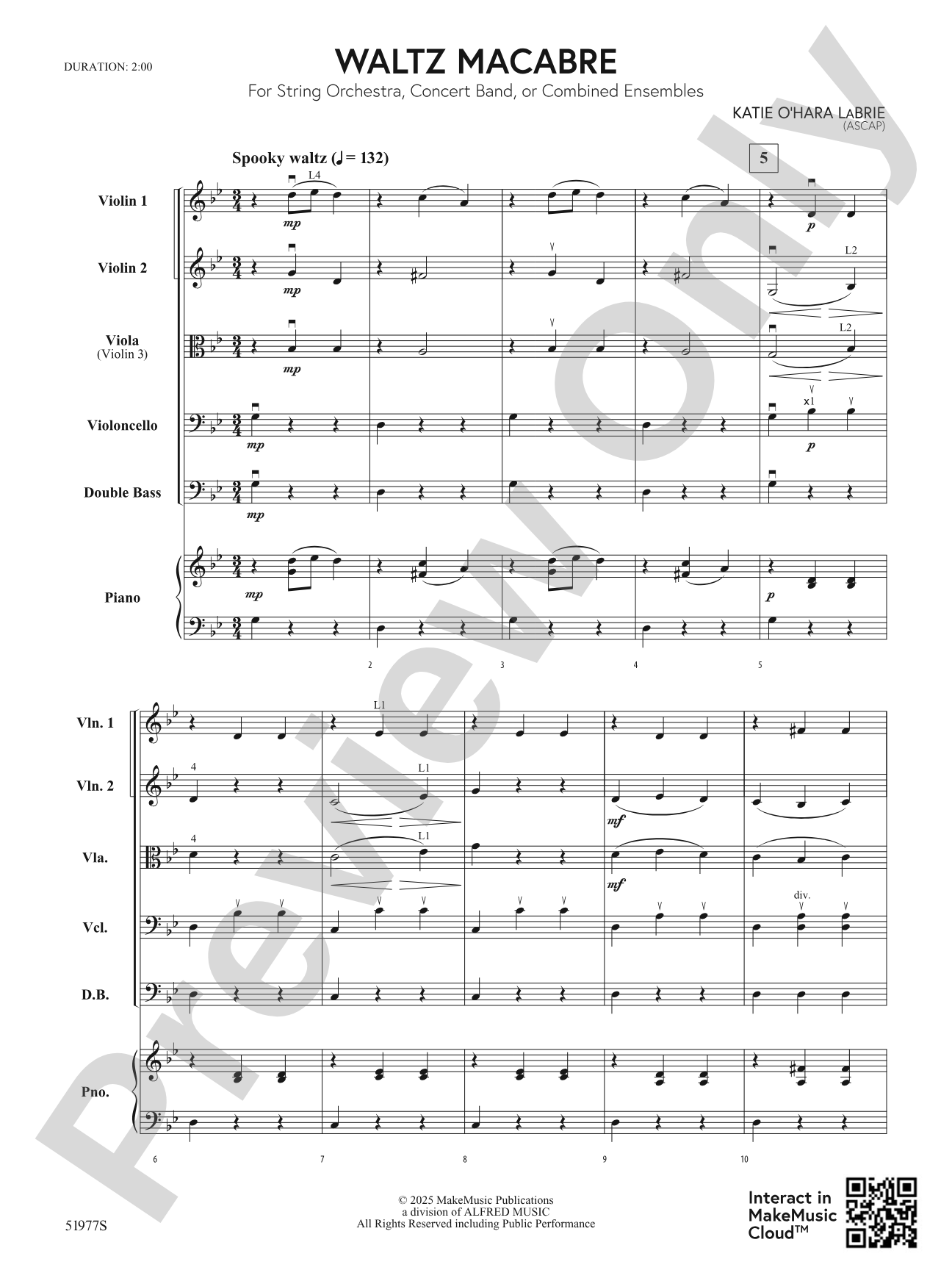 Waltz Macabre: Score