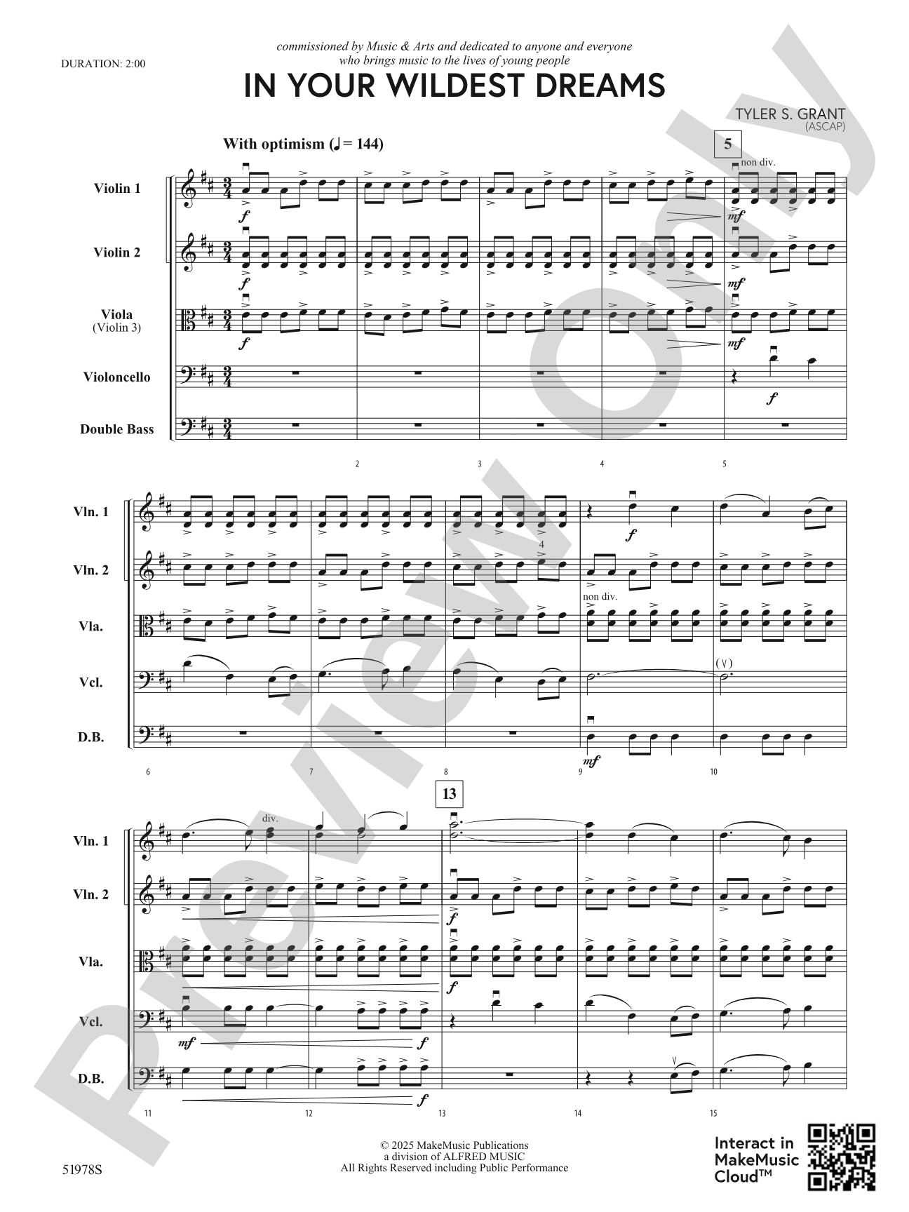 In Your Wildest Dreams: String Orchestra Conductor Score & Parts