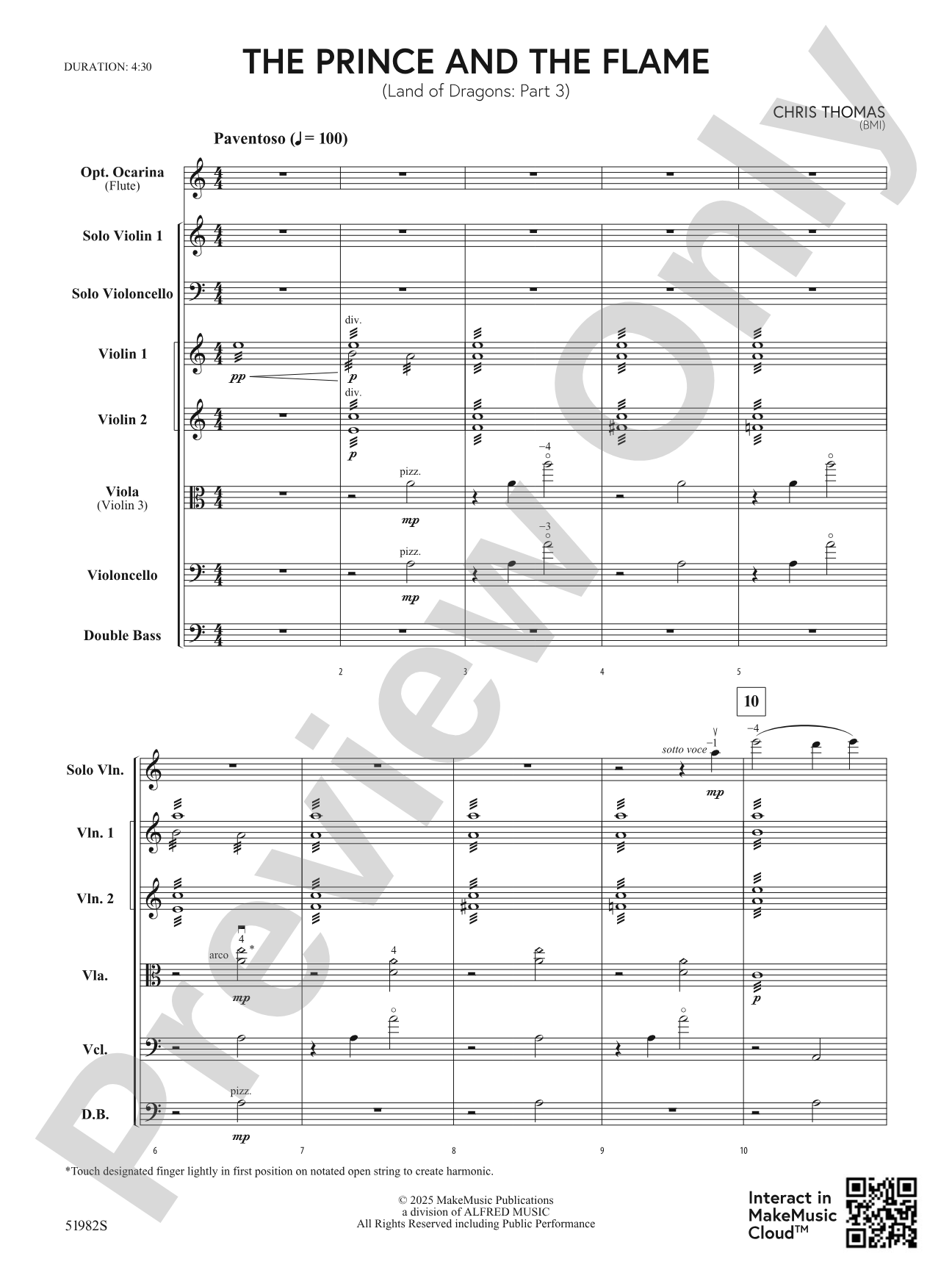 The Prince and the Flame: String Orchestra Conductor Score & Parts