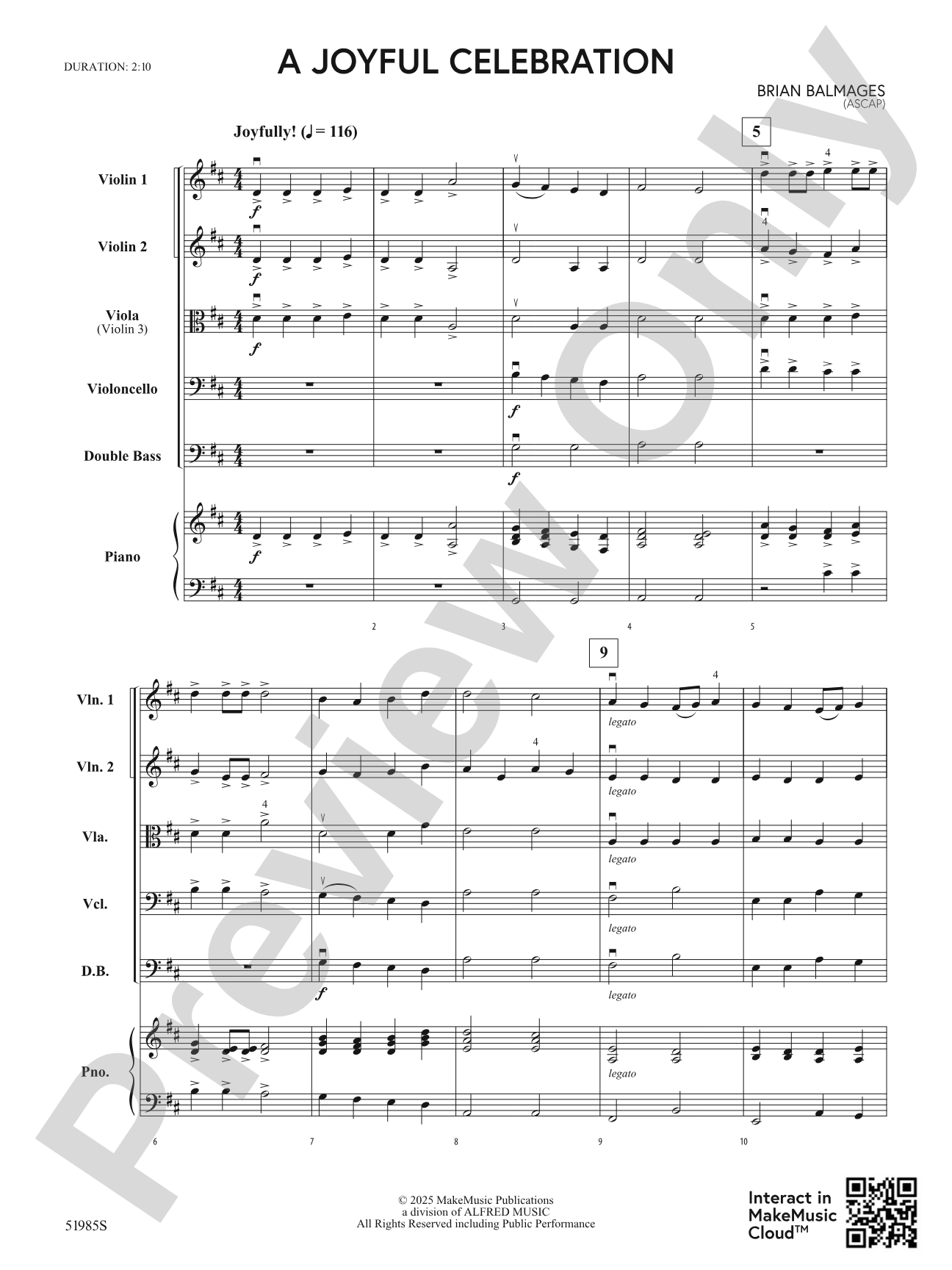 A Joyful Celebration: String Orchestra Conductor Score & Parts