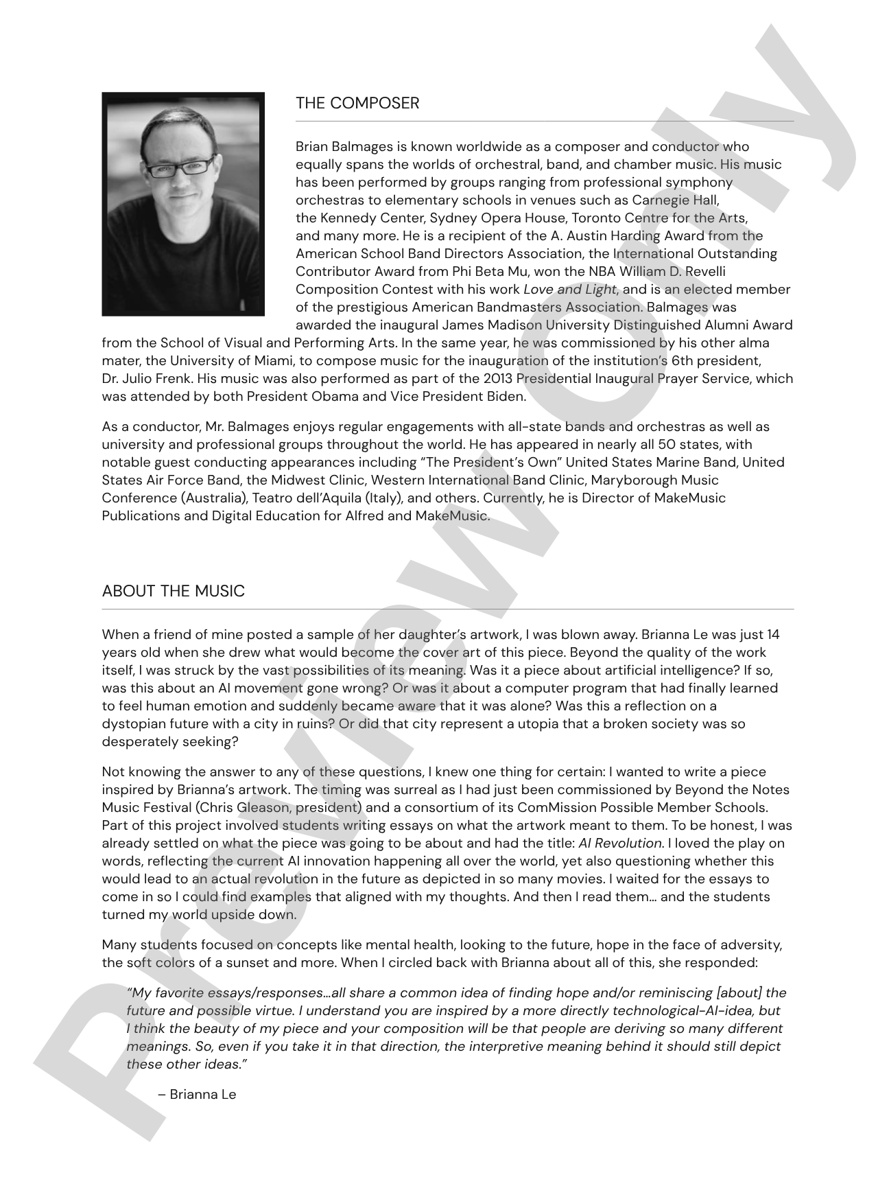 Hope Ahead: Concert Band Conductor Score & Parts
