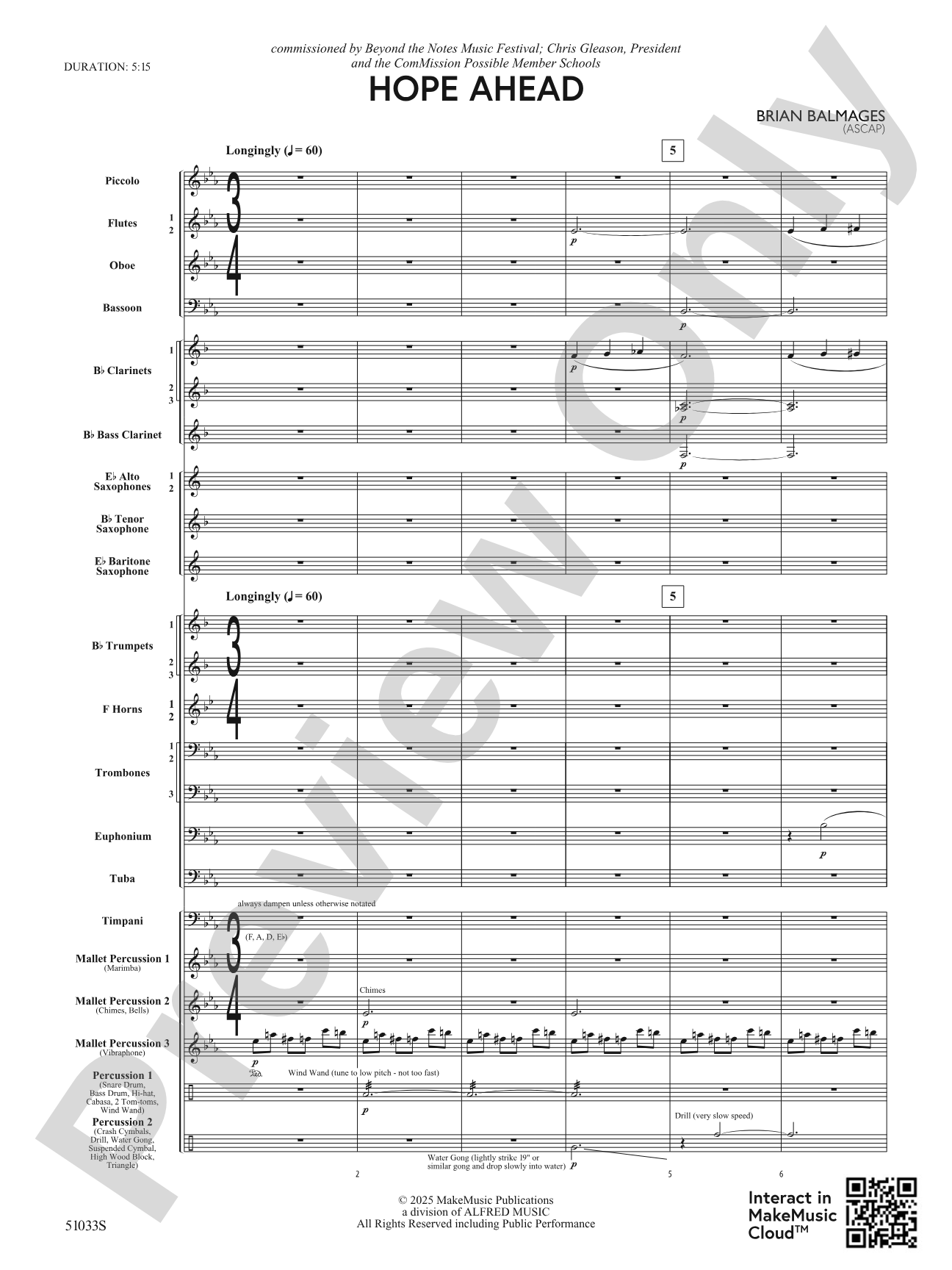 Hope Ahead: Concert Band Conductor Score & Parts