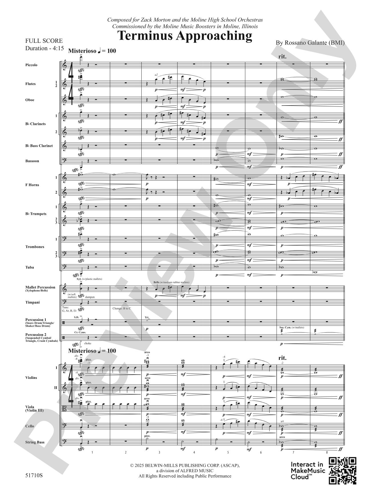 Terminus Approaching: Full Orchestra Conductor Score & Parts