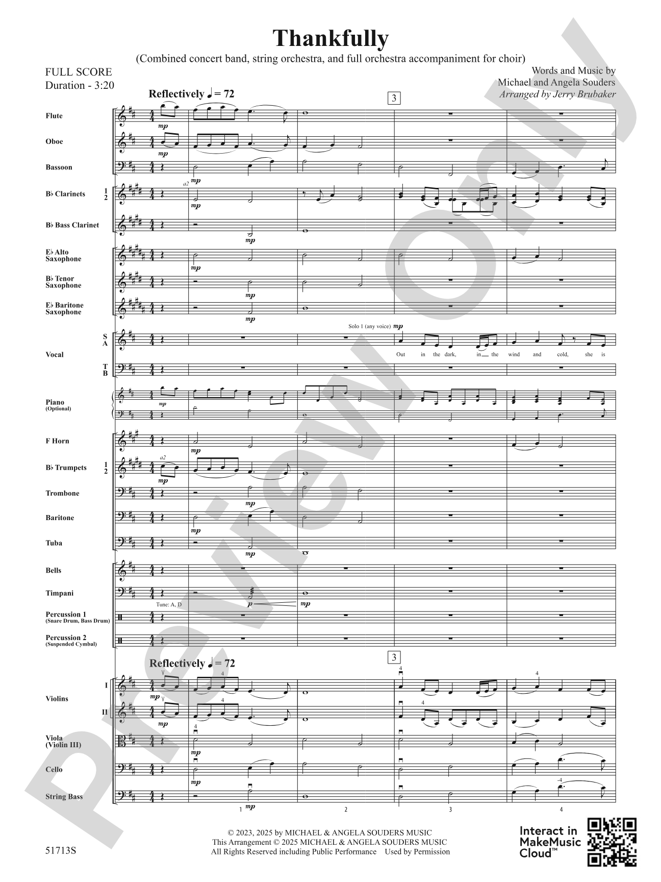 Thankfully: Full Orchestra Conductor Score & Parts