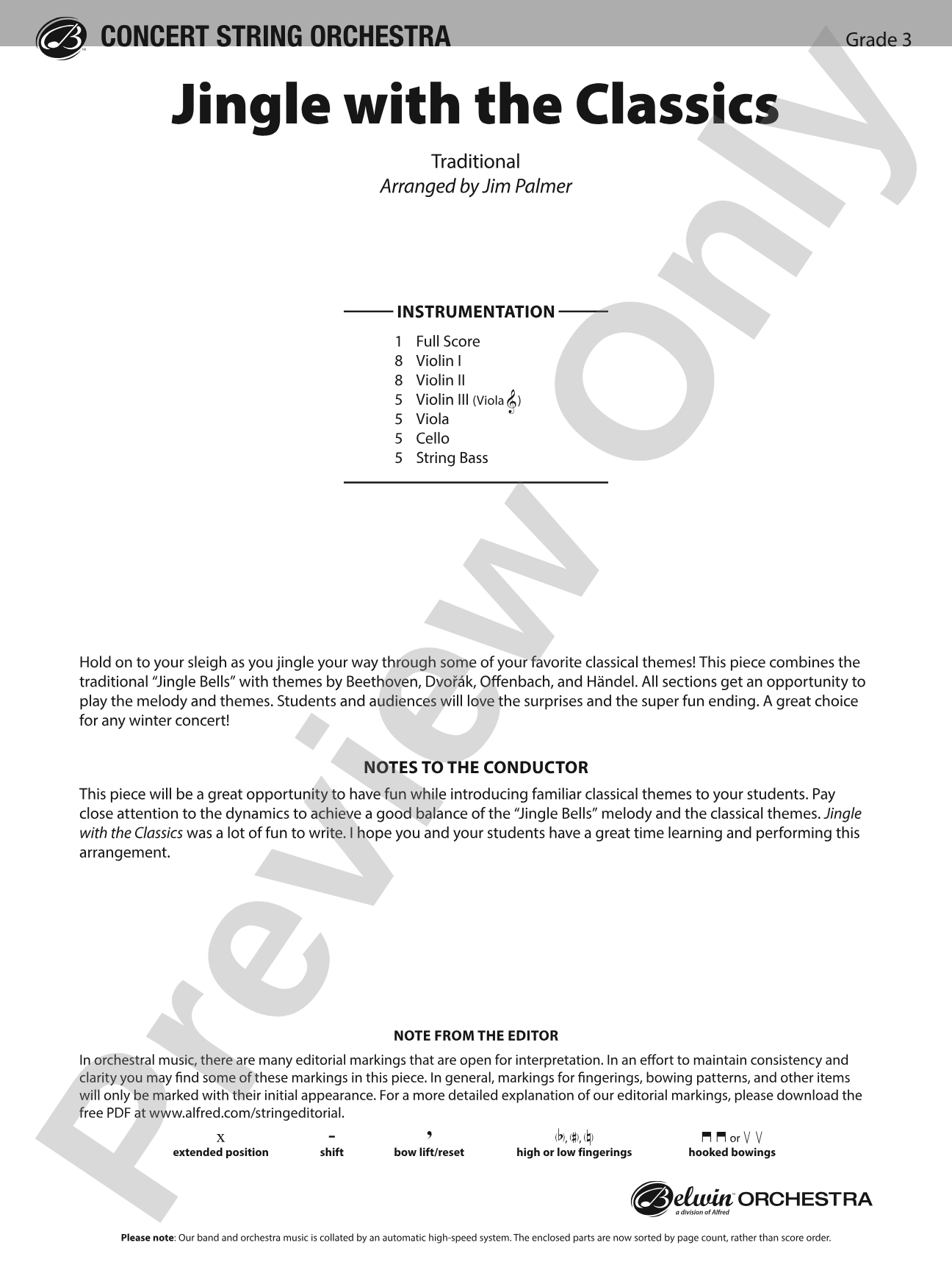 Jingle with the Classics: String Orchestra Conductor Score & Parts