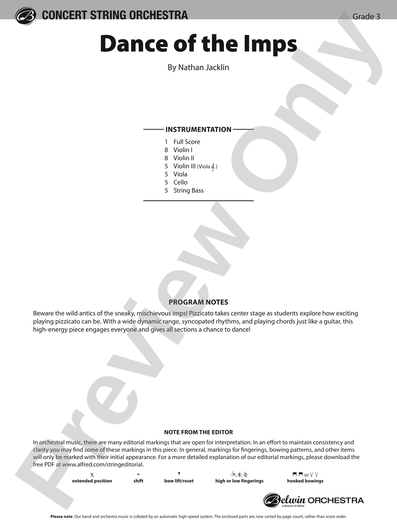 Dance of the Imps: String Orchestra Conductor Score & Parts