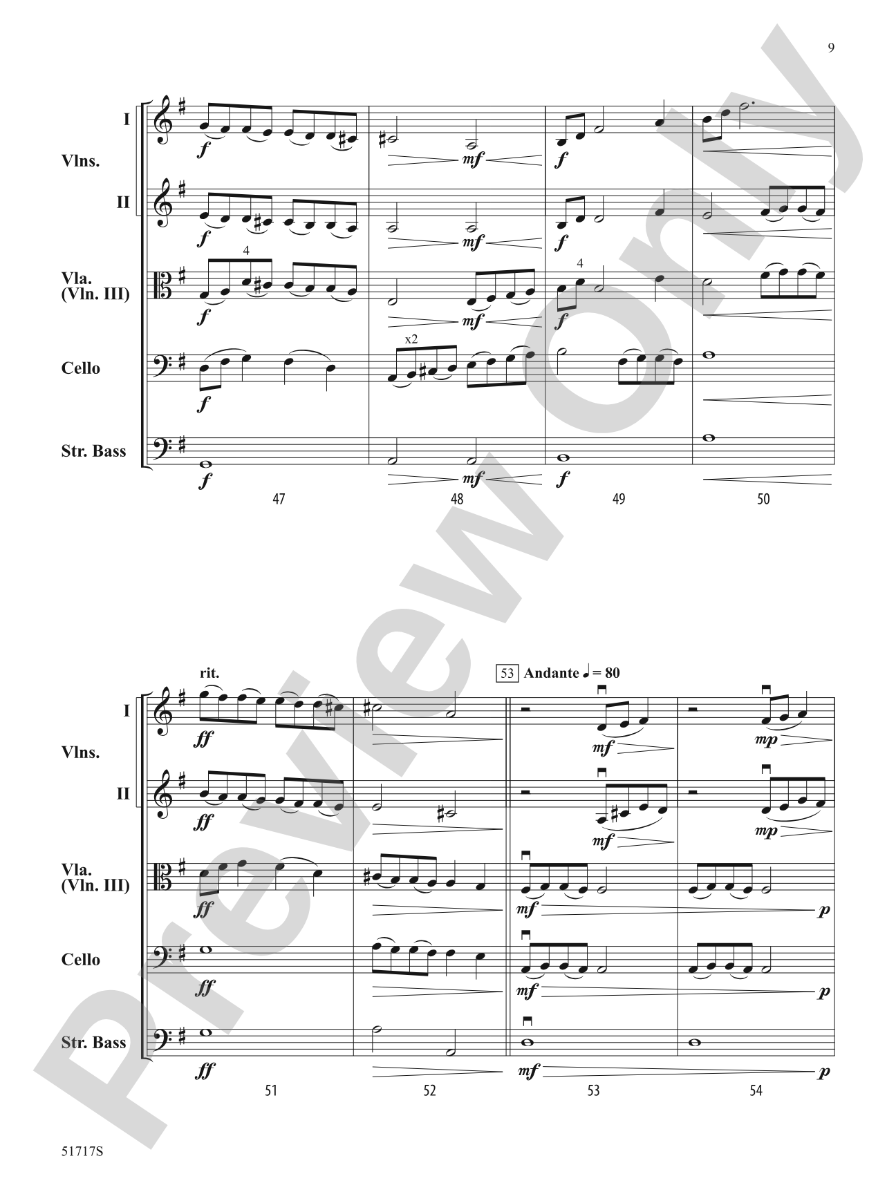 Mysterious Forces: String Orchestra Conductor Score & Parts