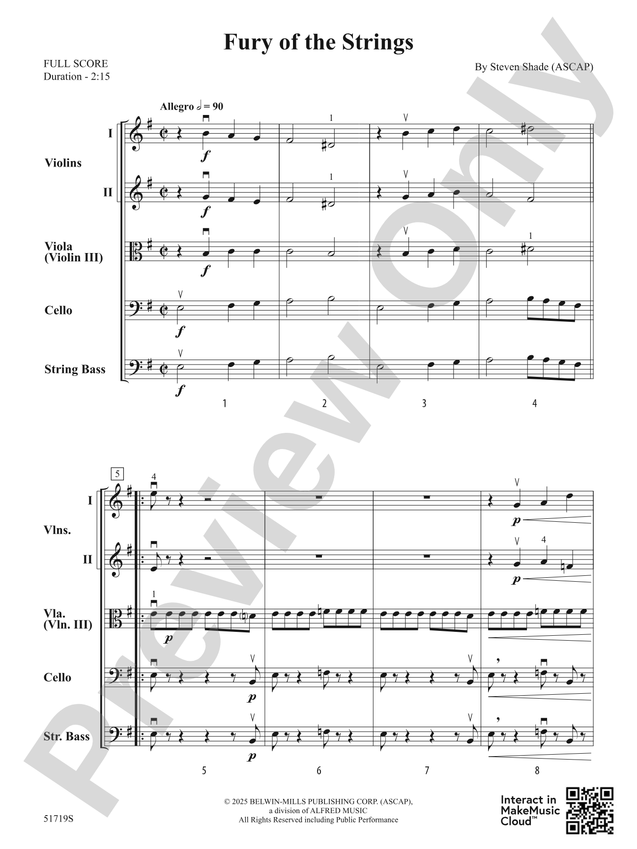 Fury of the Strings: String Orchestra Conductor Score & Parts