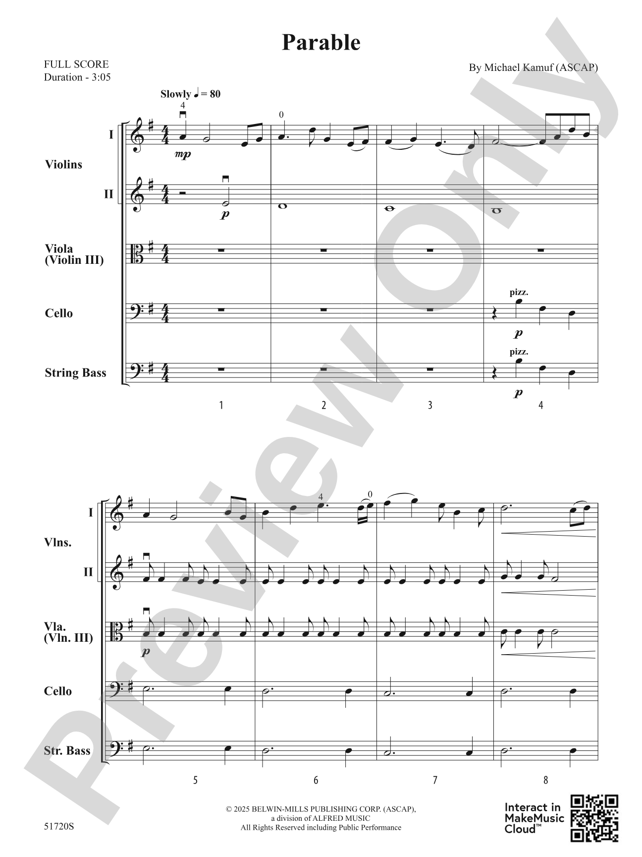 Parable: String Orchestra Conductor Score & Parts