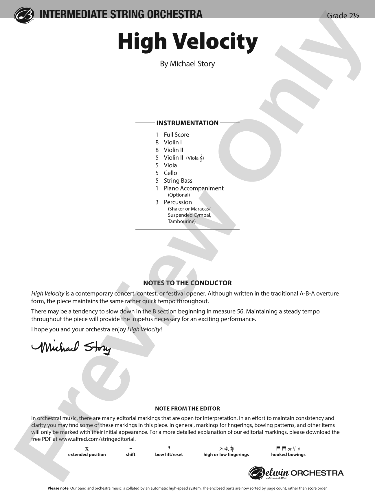 High Velocity: Flexible String Ensemble Score & Parts