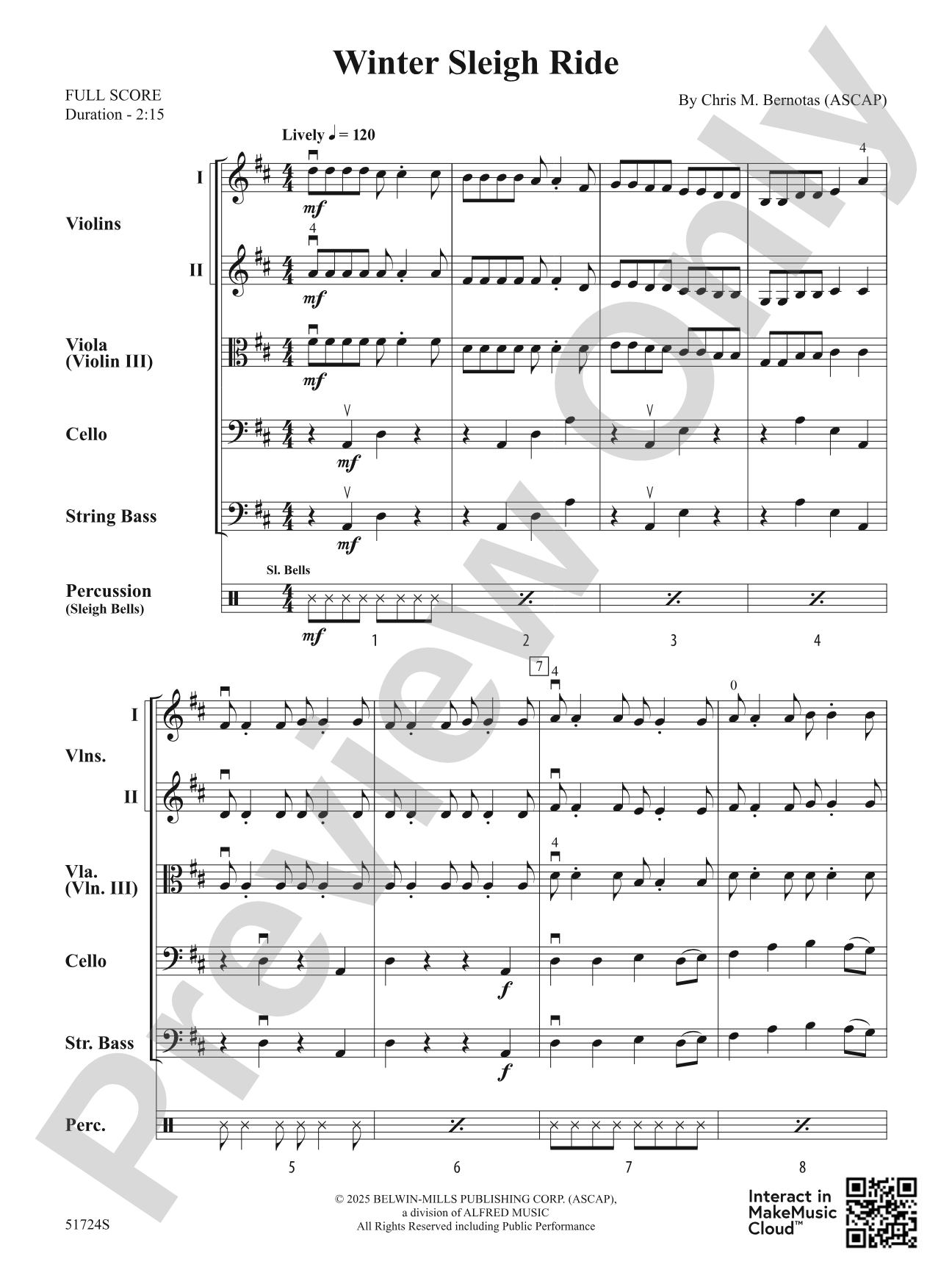 Winter Sleigh Ride: Score