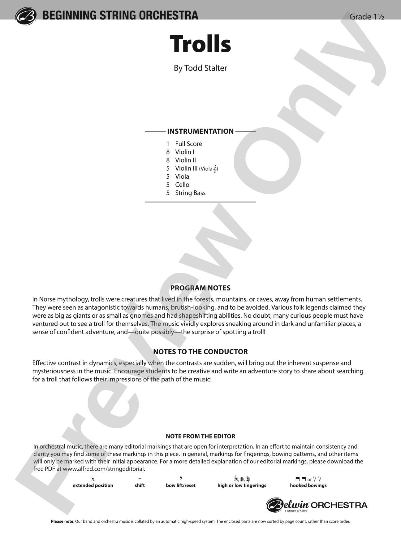 Trolls: Flexible String Ensemble Score & Parts