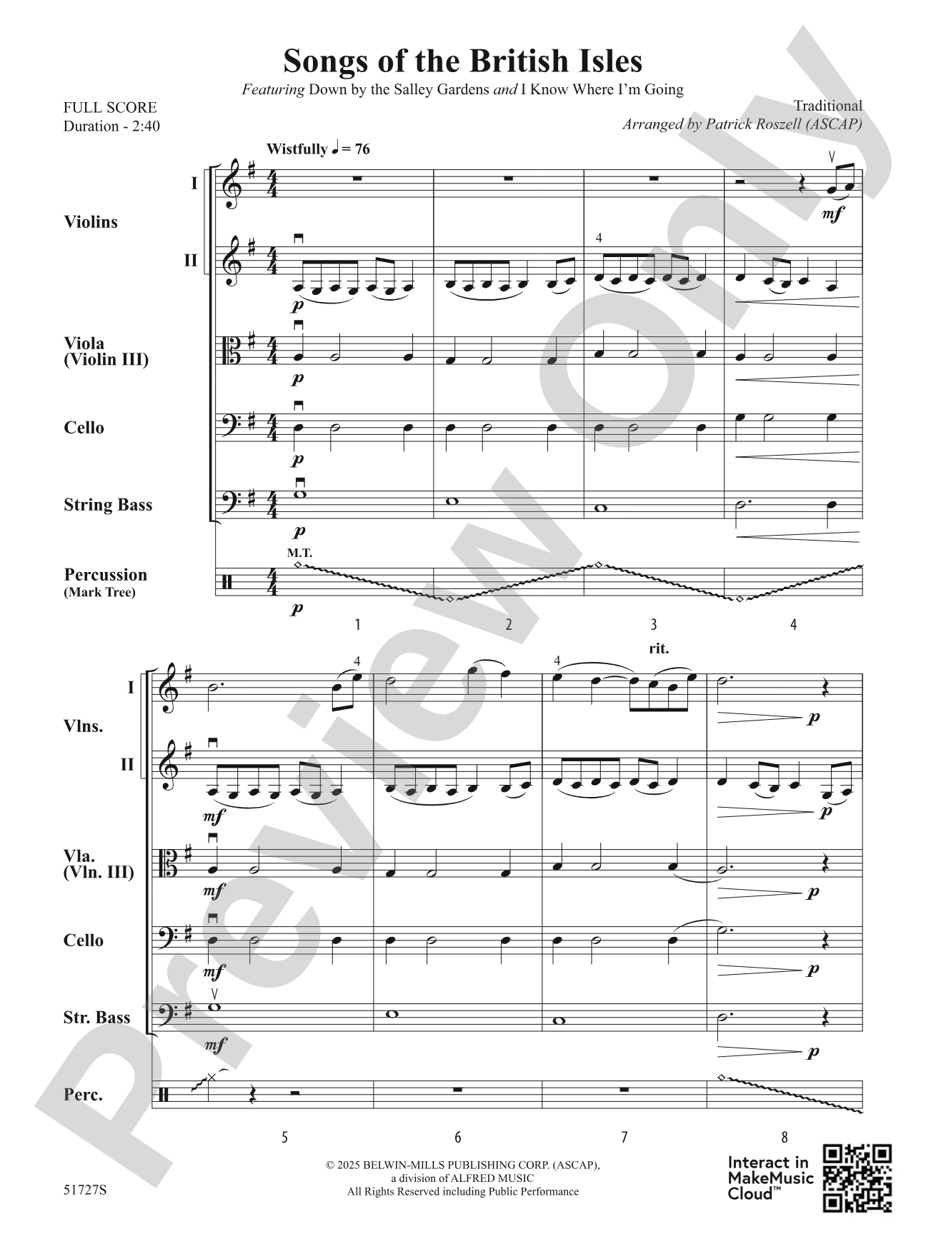 Songs of the British Isles: String Orchestra Conductor Score & Parts