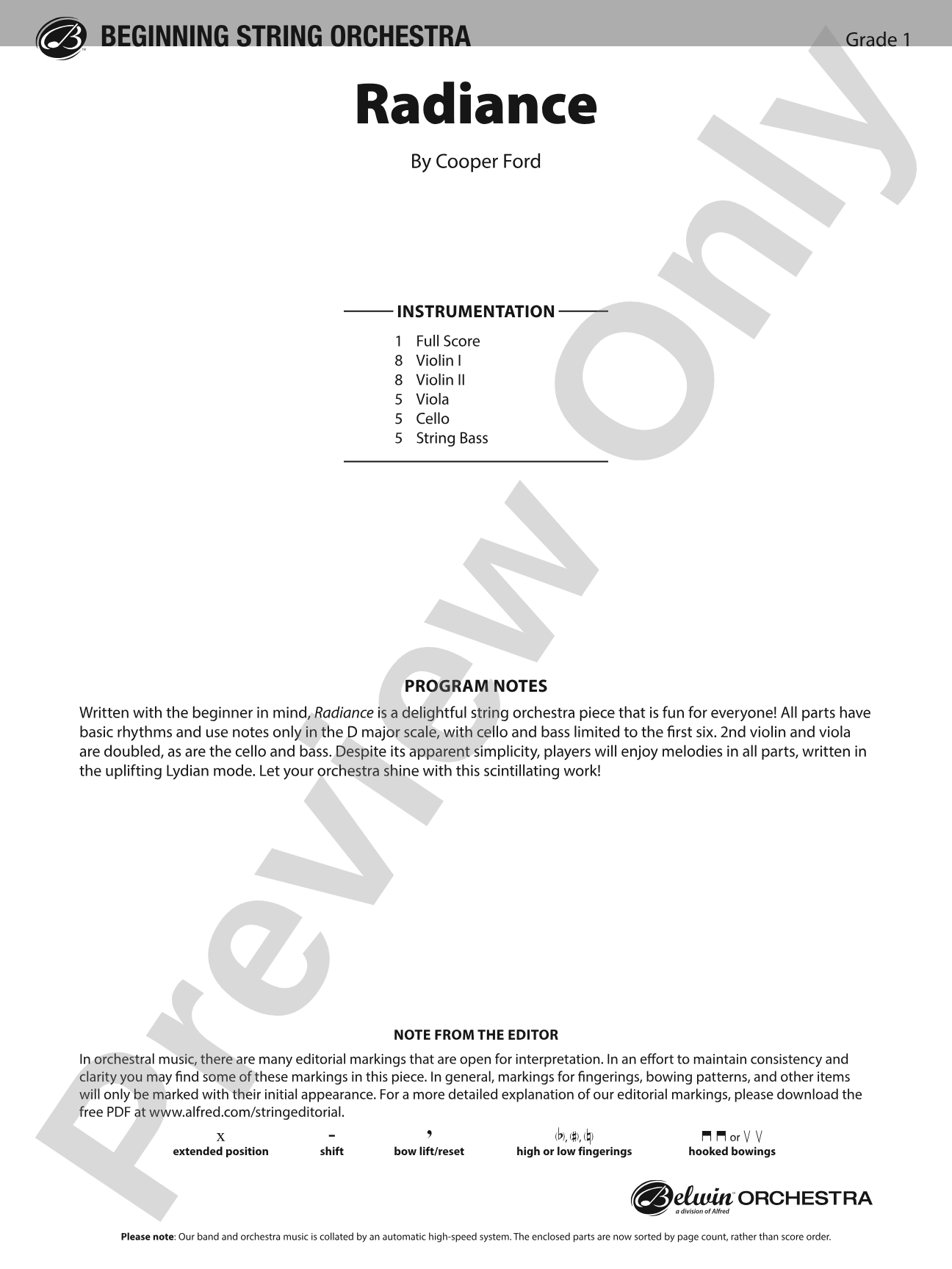 Radiance: Flexible String Ensemble Score & Parts