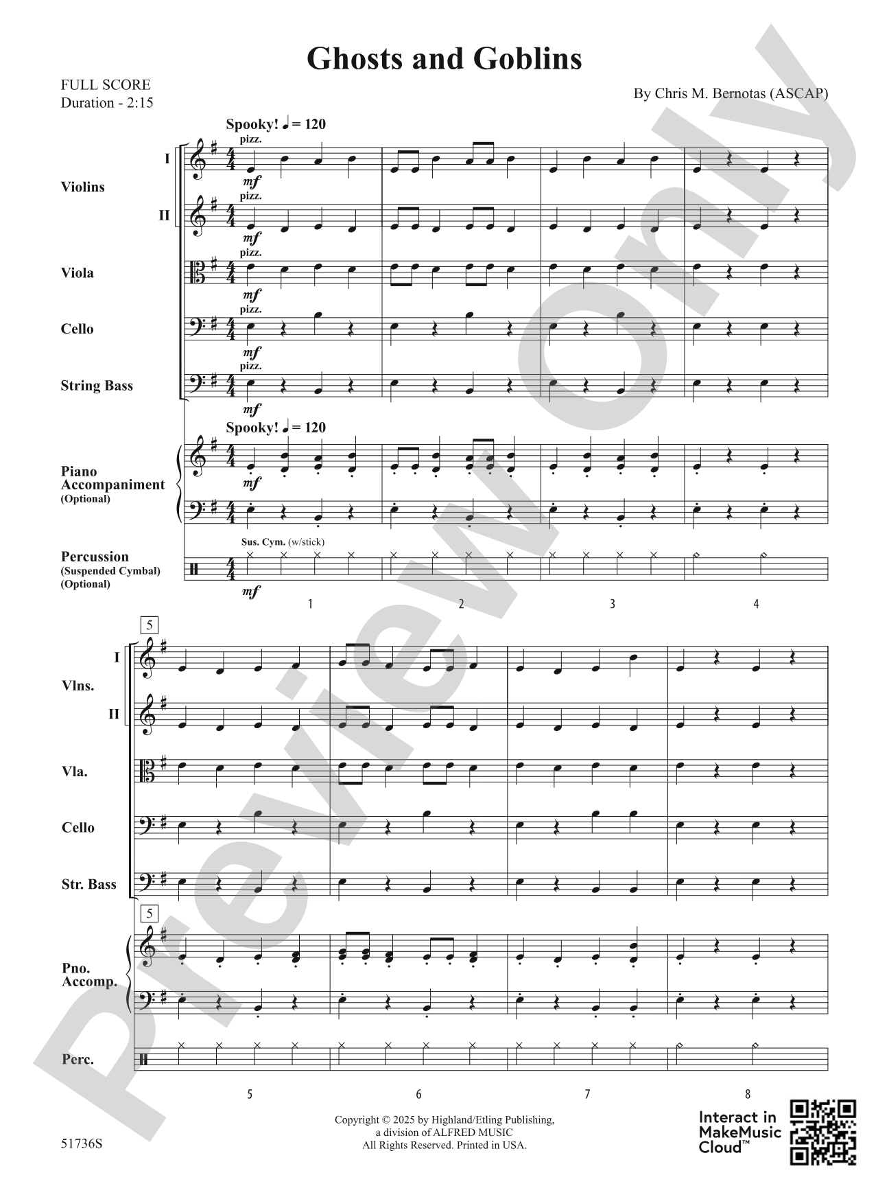 Ghosts and Goblins: String Orchestra Conductor Score & Parts