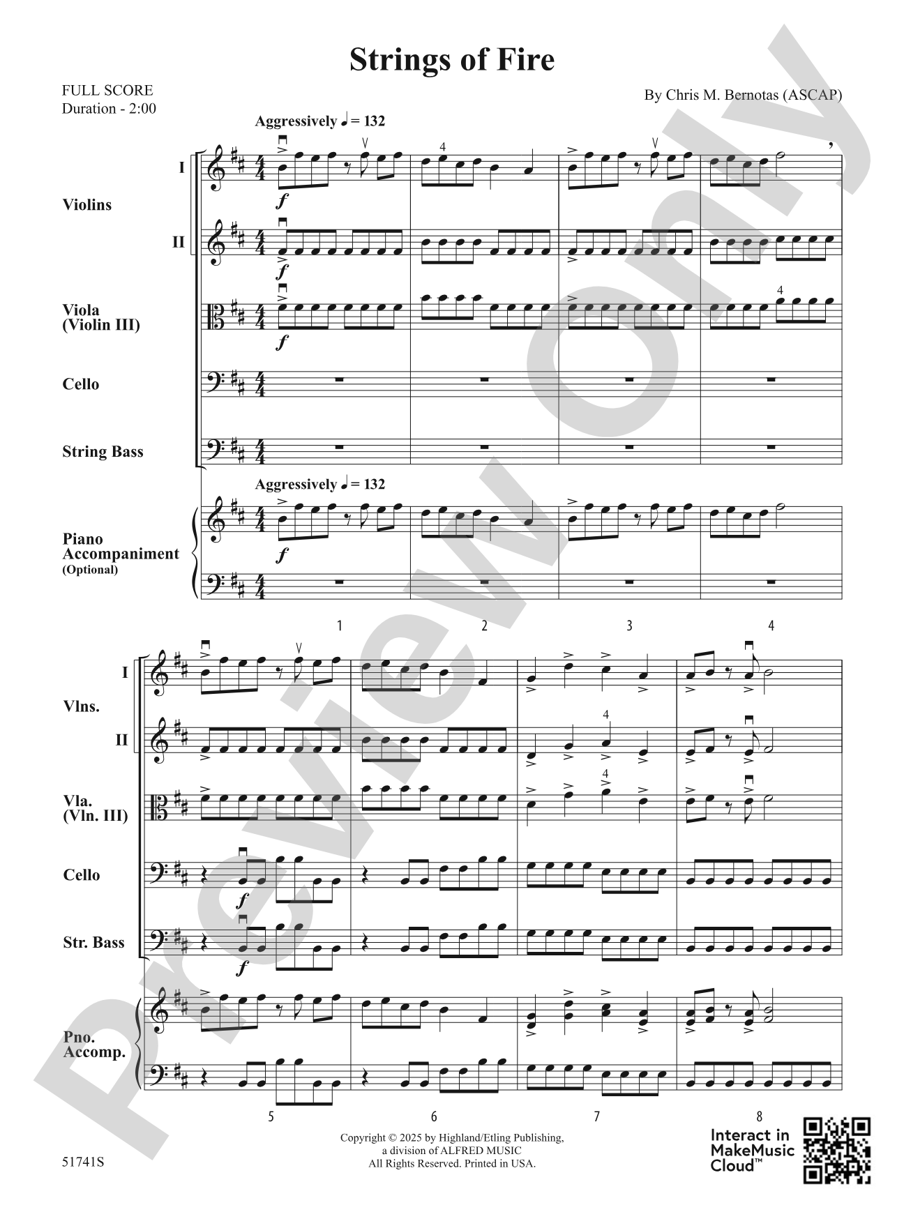 Strings of Fire: Flexible String Ensemble Score & Parts
