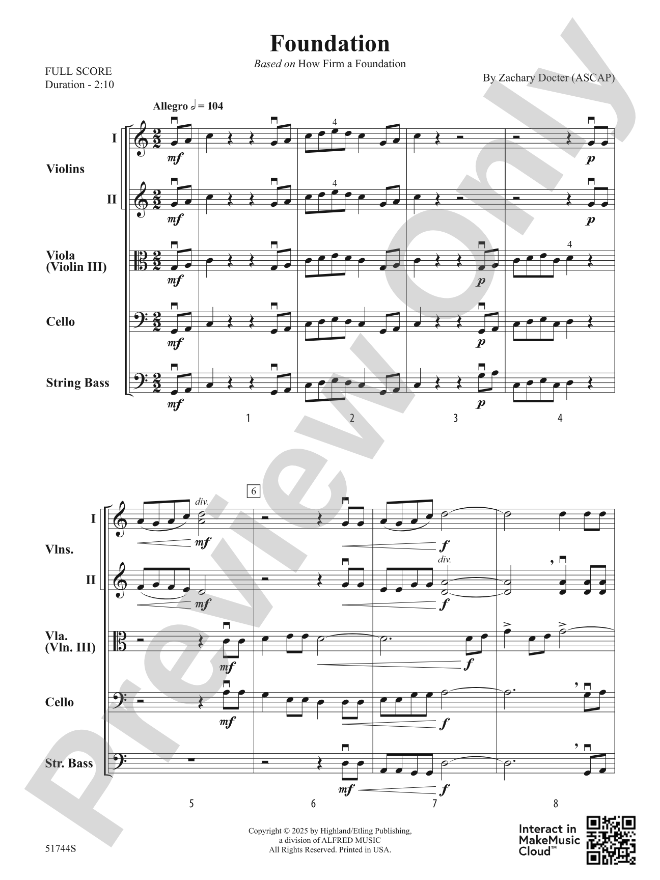 Foundation: String Orchestra Conductor Score & Parts